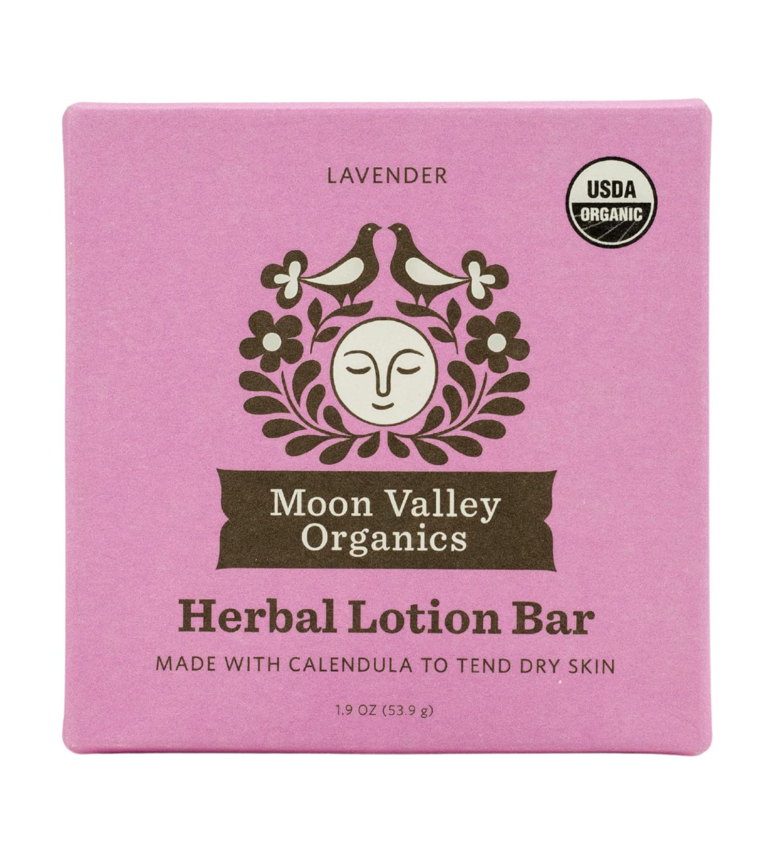 Moon Valley Organics Lavender Moon Melt Bar with Calendula, Comfrey, and Beeswax - Heal and Restore Chapped Skin Naturally - Buy Online on GoSupps.com