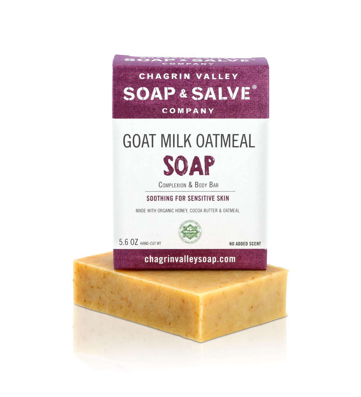Chagrin Valley Organic Goat Milk Honey Oatmeal Soap Bar - Natural Handmade Soap for Nourishing Skin - Buy Online on GoSupps.com