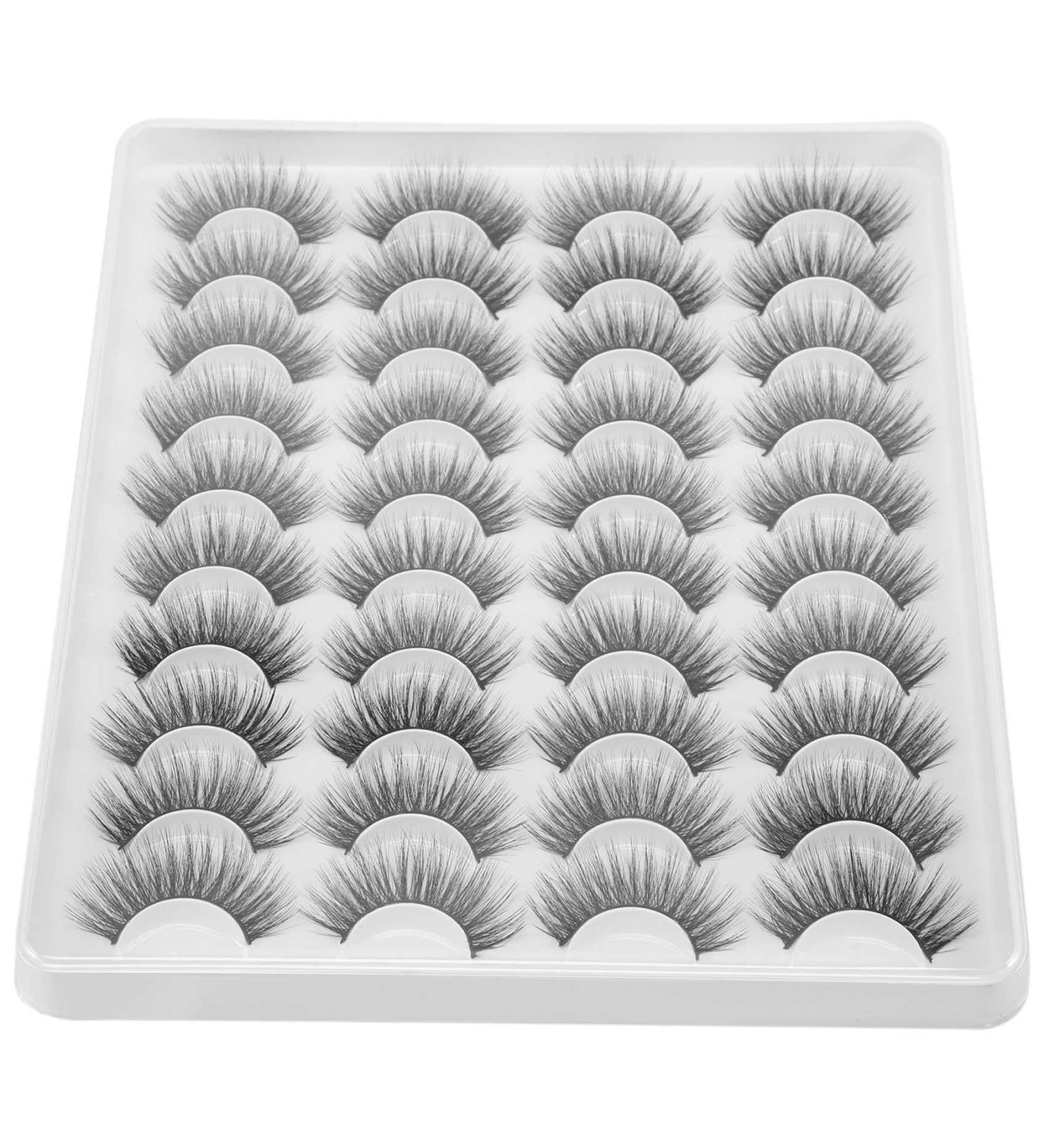 Bzwyonst 20 Pairs 3D Chemical Fiber Lashes Natural False Eyelashes Dramatic Volume Lashes Makeup Extension Eyelashes - Buy Online on GoSupps.com