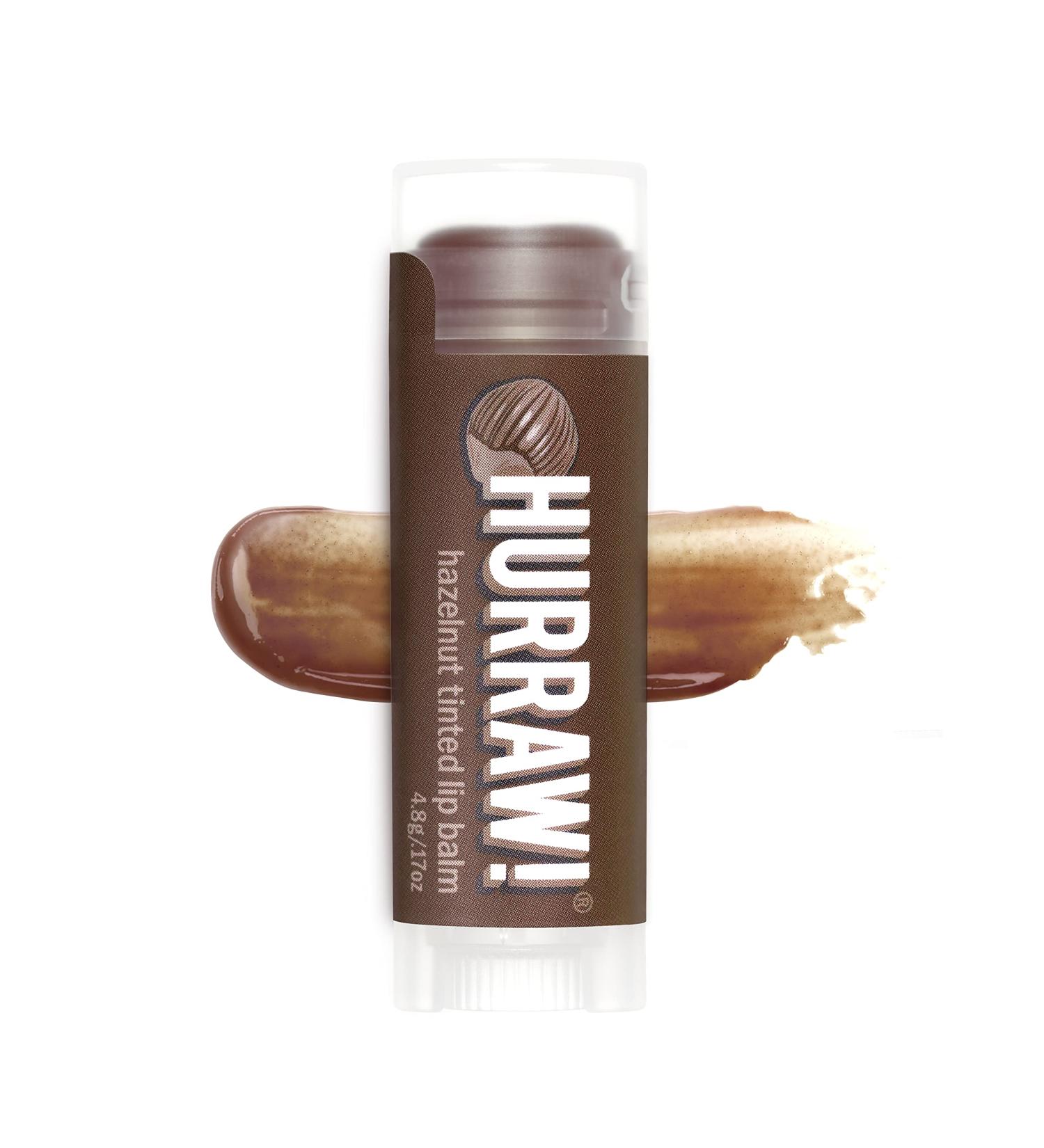Hurraw! Hazelnut Tinted Lip Balm: (Sheer Brown Tint) Organic Certified Vegan Cruelty and Gluten Free. Non-GMO 100% Natural Ingredients. Bee Shea Soy and Palm Free. Made in USA - Buy Online on GoSupps.com