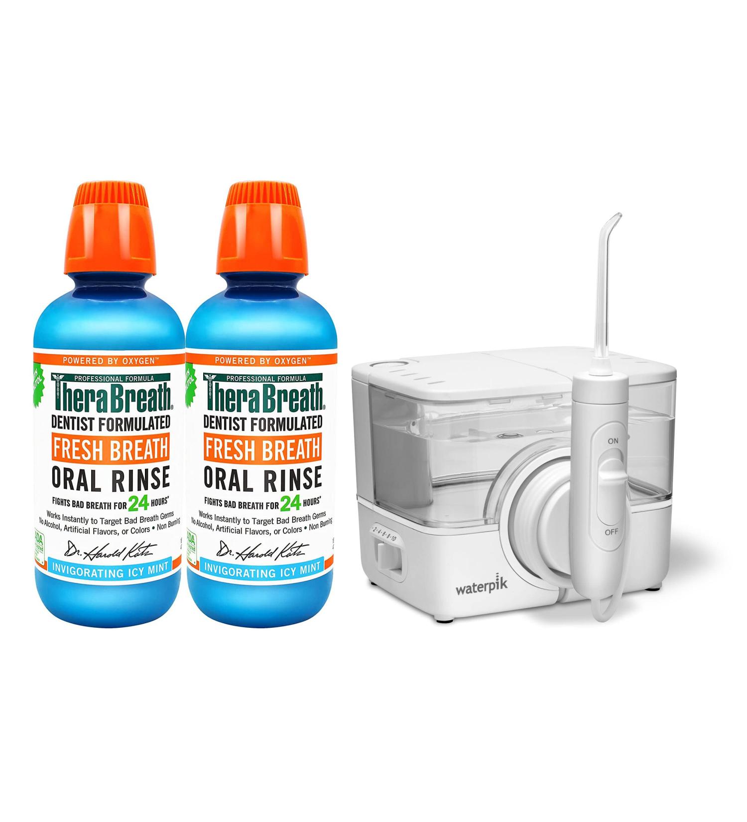 Waterpik ION Cordless Water Flosser + TheraBreath Fresh Breath Rinse Bundle - 16oz, Pack of 2 - Buy Online on GoSupps.com