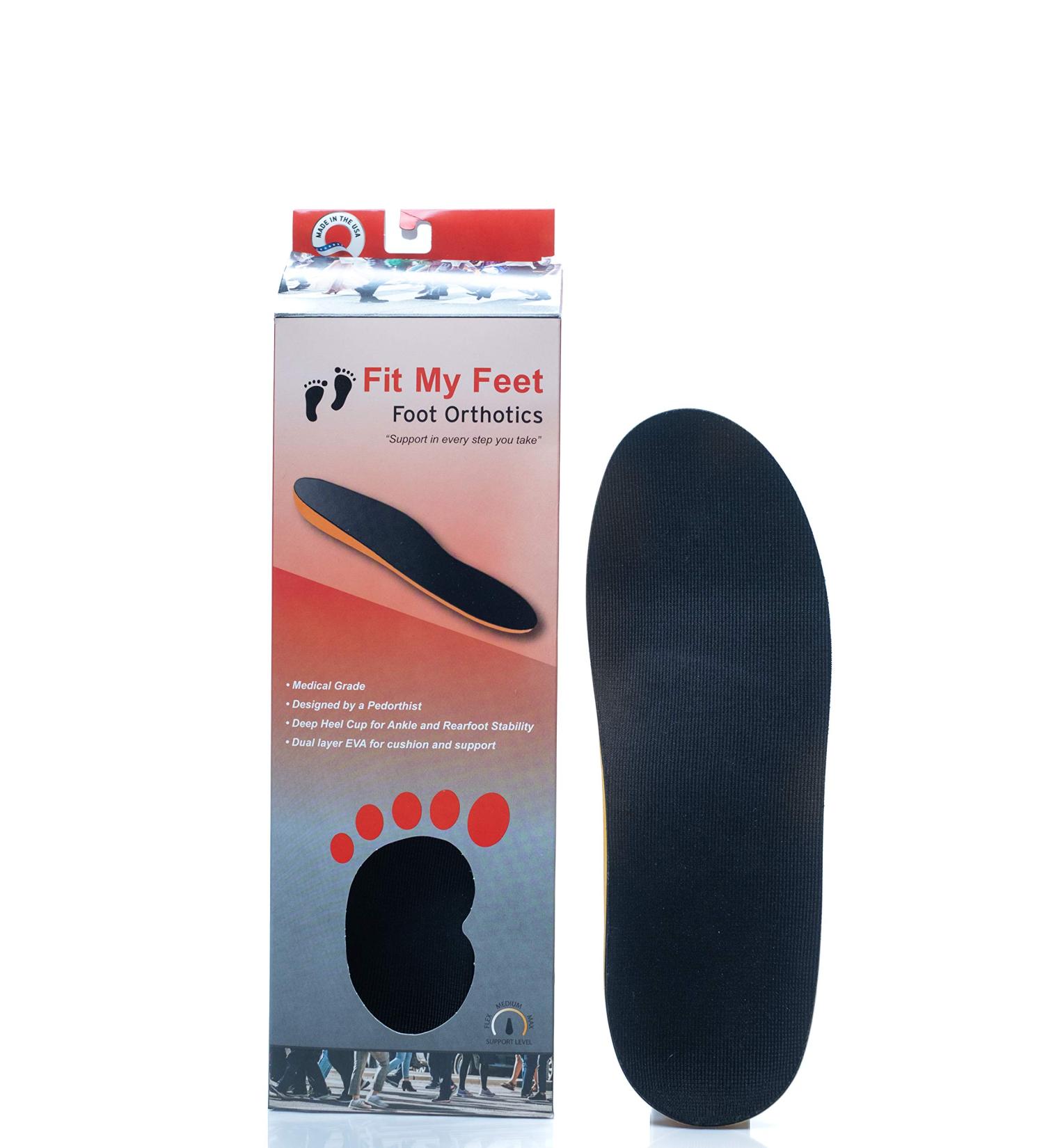 Fit My Feet Orthotics - Medical Grade EVA Foam Insoles for Plantar Fasciitis - Made in USA - Men's 5.0-5.5, Women's 7.0-7.5 - Buy Online on GoSupps.com
