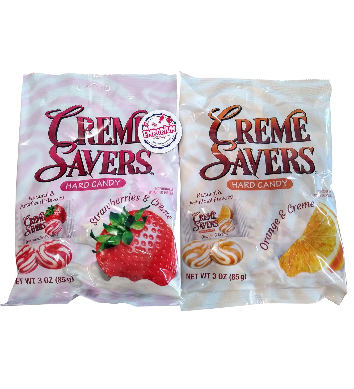 Emporium Candy Creme Savers - Orange & Strawberry Creme, 3 oz Bag x 2 + Refrigerator Magnet - Buy Online on GoSupps.com