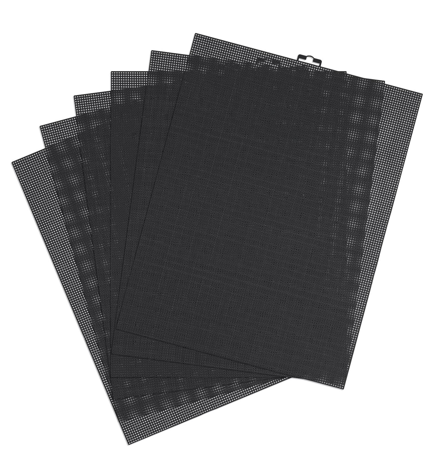 6pcs 10 CT Plastic Mesh Canvas Sheets for Embroidery and Cross Stitch - 13x10inch Black - DIY Crafts Supplies - Buy Online on GoSupps.com