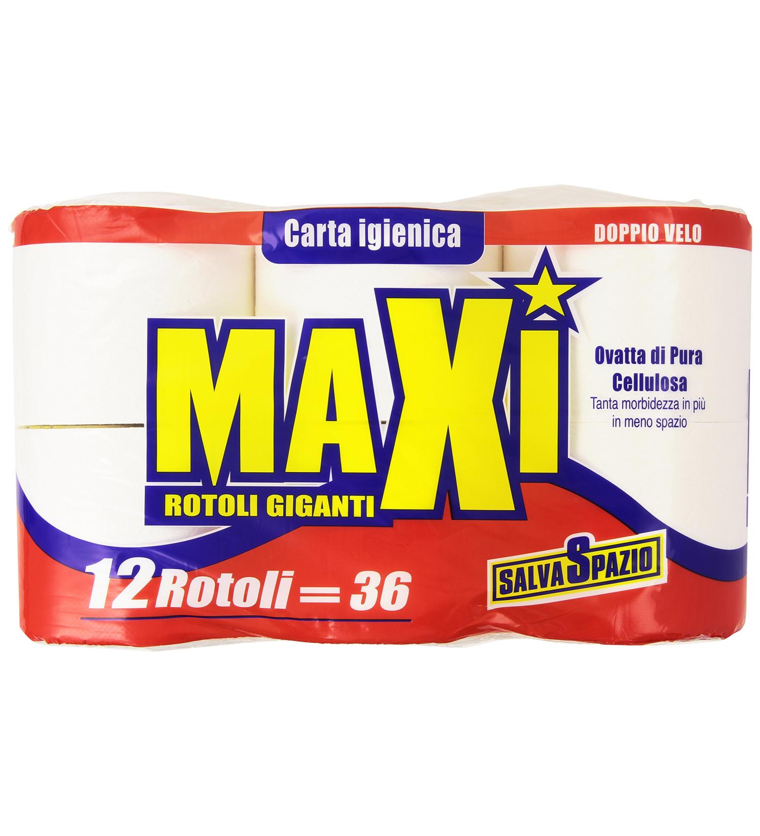 Maxi - Toilet Paper Pure Cellulose Wadding Double Veil - 12 Rolls
