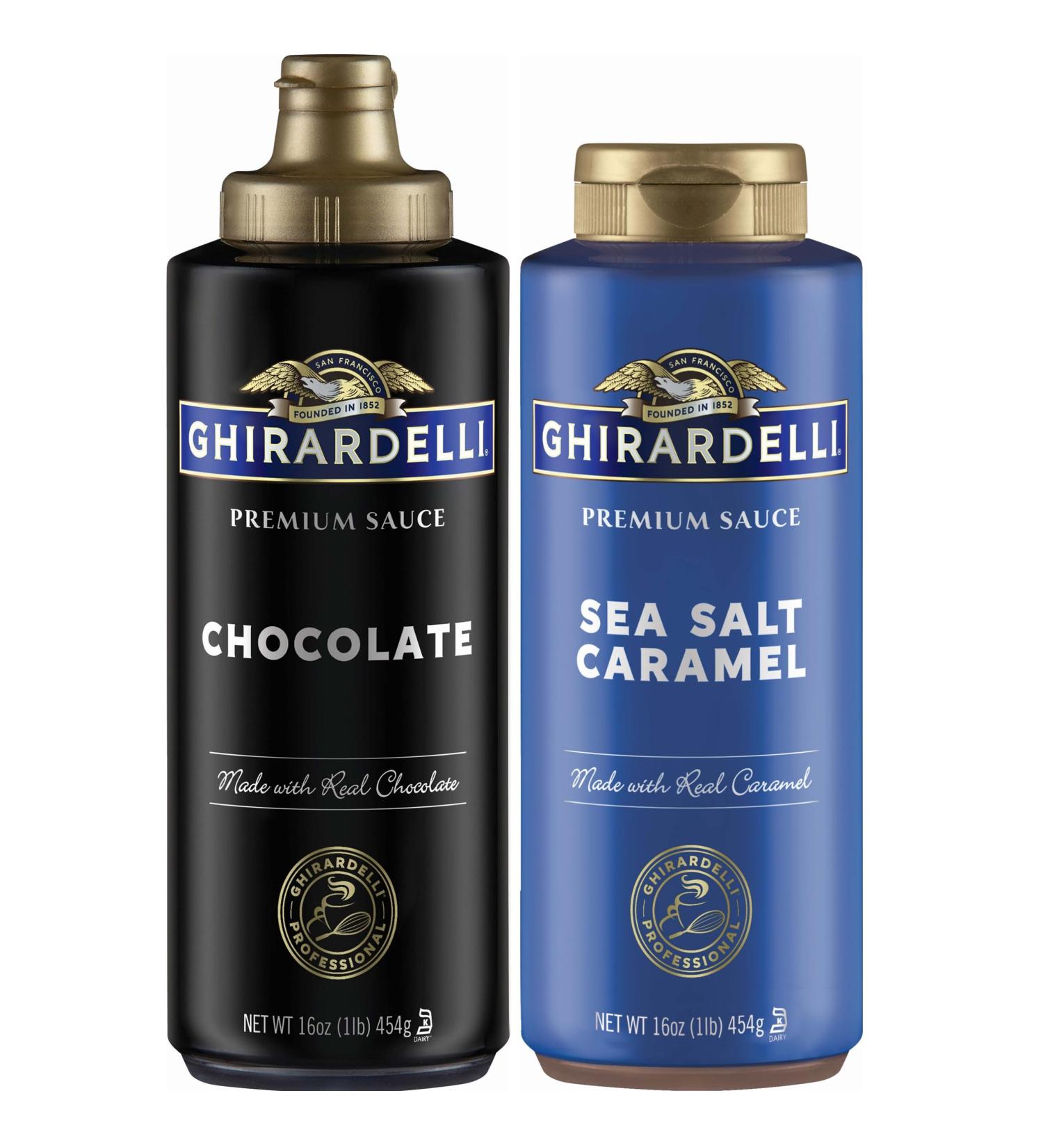 Ghirardelli 16oz Sauce Variety Pack: Chocolate & Sea Salt Caramel