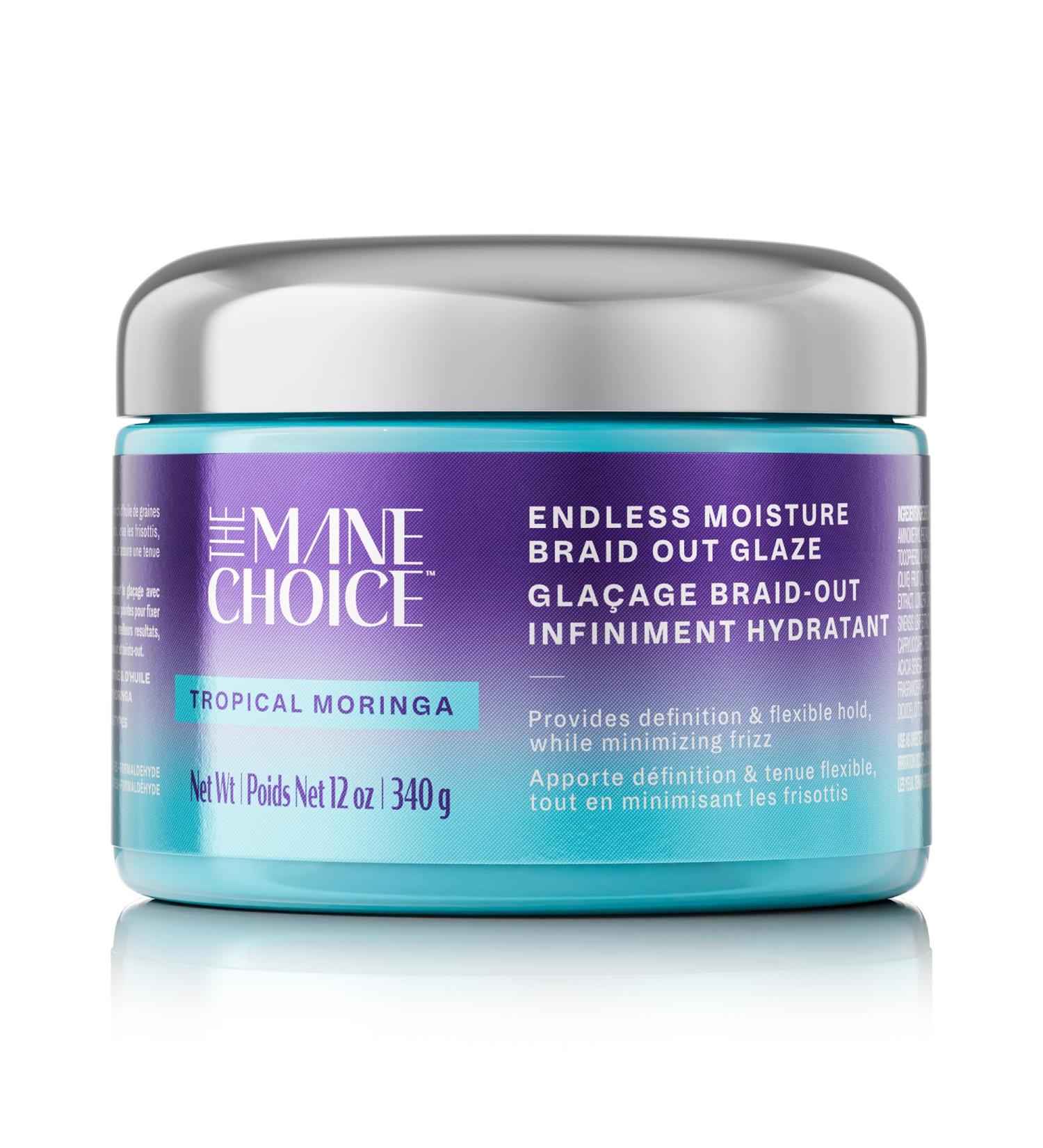 The Mane Choice Tropical Moringa Sweet Oil & Honey Endless Moisture Braid-Out Hair Glaze Twist & Braid Cream Gel w/Flexible Hold for Hair Definition & Strength Helps Reduce Frizz & Breakage 12 Oz Braid-Out Glaze - Buy Online on GoSupps.com