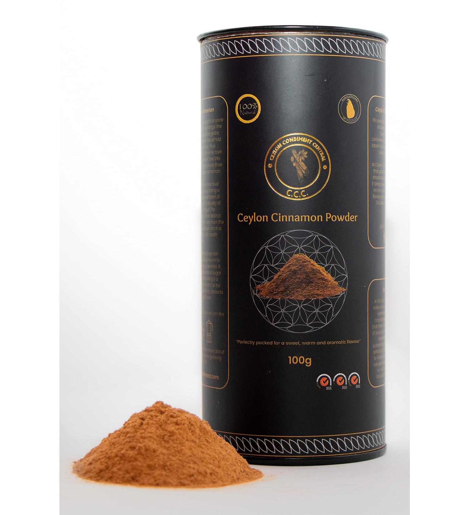Ceylon Condiment Central | Cinnamon Powder (100g) | Ceylon Cinnamon (True Cinnamon) | Perfectly Packed for a Sweet Warm and Aromatic Flavour | ISO 22000 HACCP & GMP Certified | 100 g (Pack of 1) - Buy Online on GoSupps.com