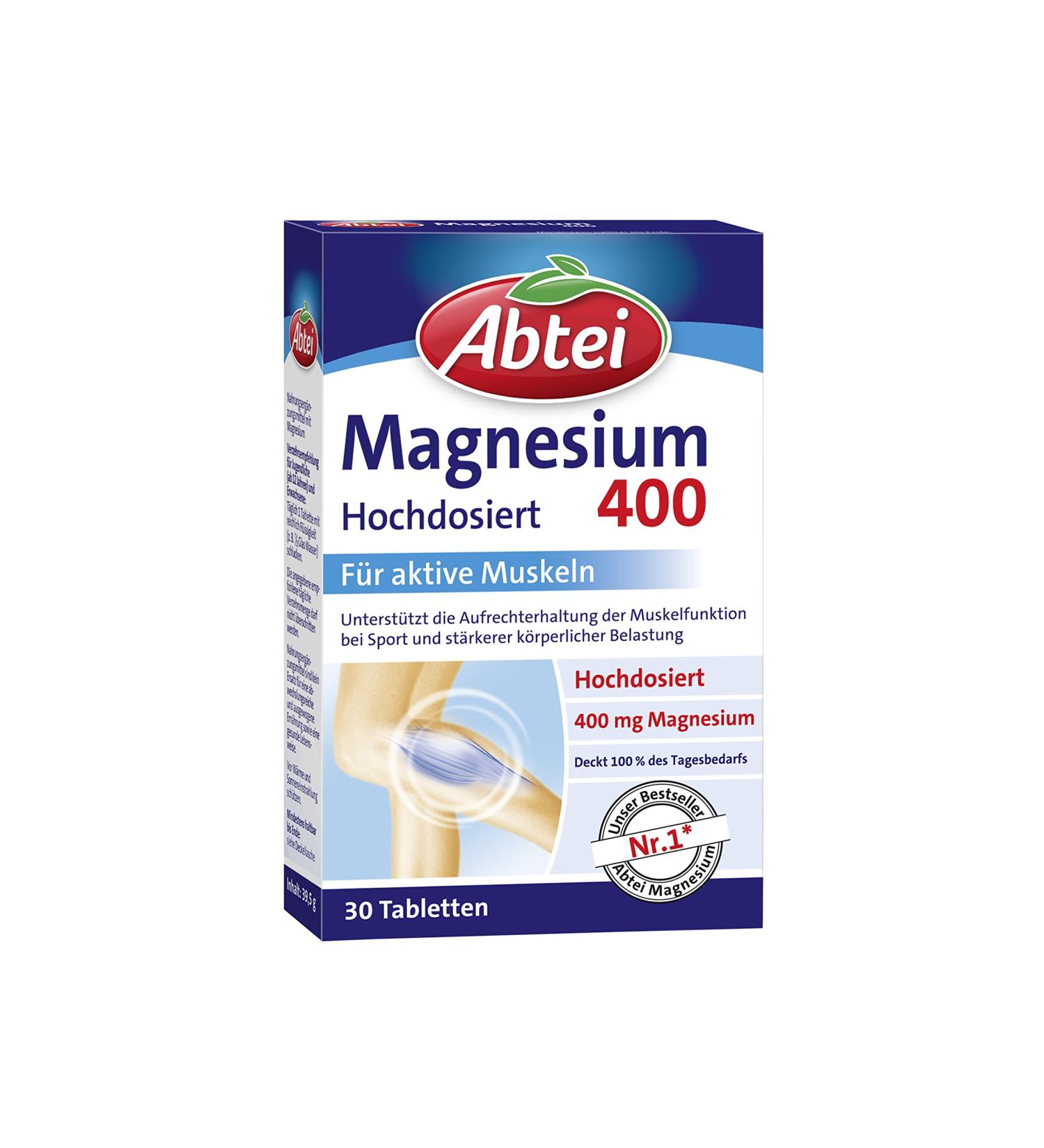 Buy Abtei Magnesium 400 - High Dose 30 Tablets for Optimal Health | International Shipping - Buy Online on GoSupps.com
