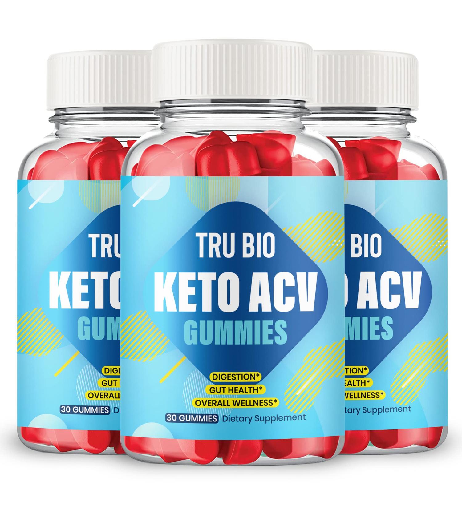 Tru Bio Keto ACV Gummies Maximum Strength Gummies Powerful Formula with ACV Vitamin B12 Pomegranate and Beet Root (3 Pack) - Buy Online on GoSupps.com