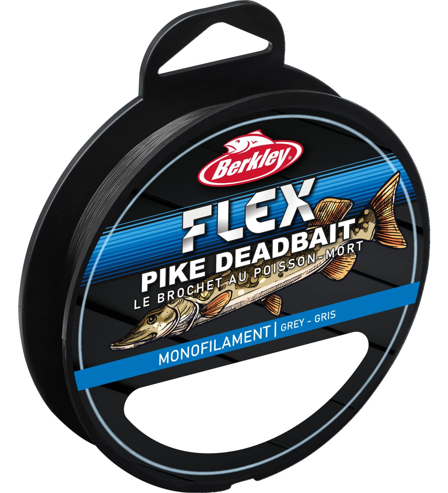 Berkley Flex SS Monofilament fishing-strong low memory easy to knot very abrasion-resistant salt water festival-perfect for salt and fresh water 0.35mm |19LB |8.7kg |300m Pike Deadbait - Gray