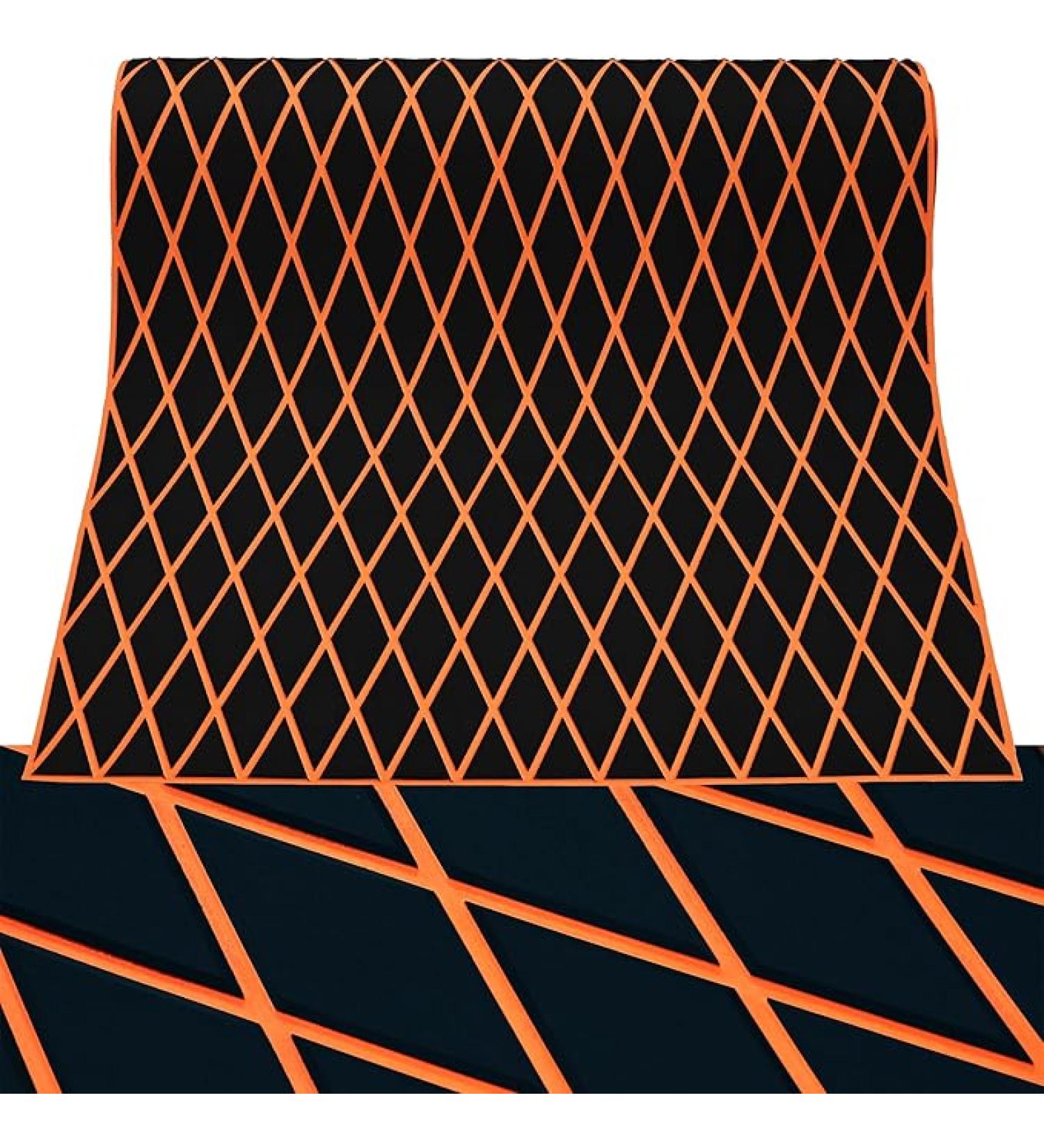 High-End 102.3 x 45.2 Self-Adhesive EVA Foam Boat Flooring in Black and Orange | Non-Slip Decking Mat for Boats - Latest Product - Buy Online on GoSupps.com