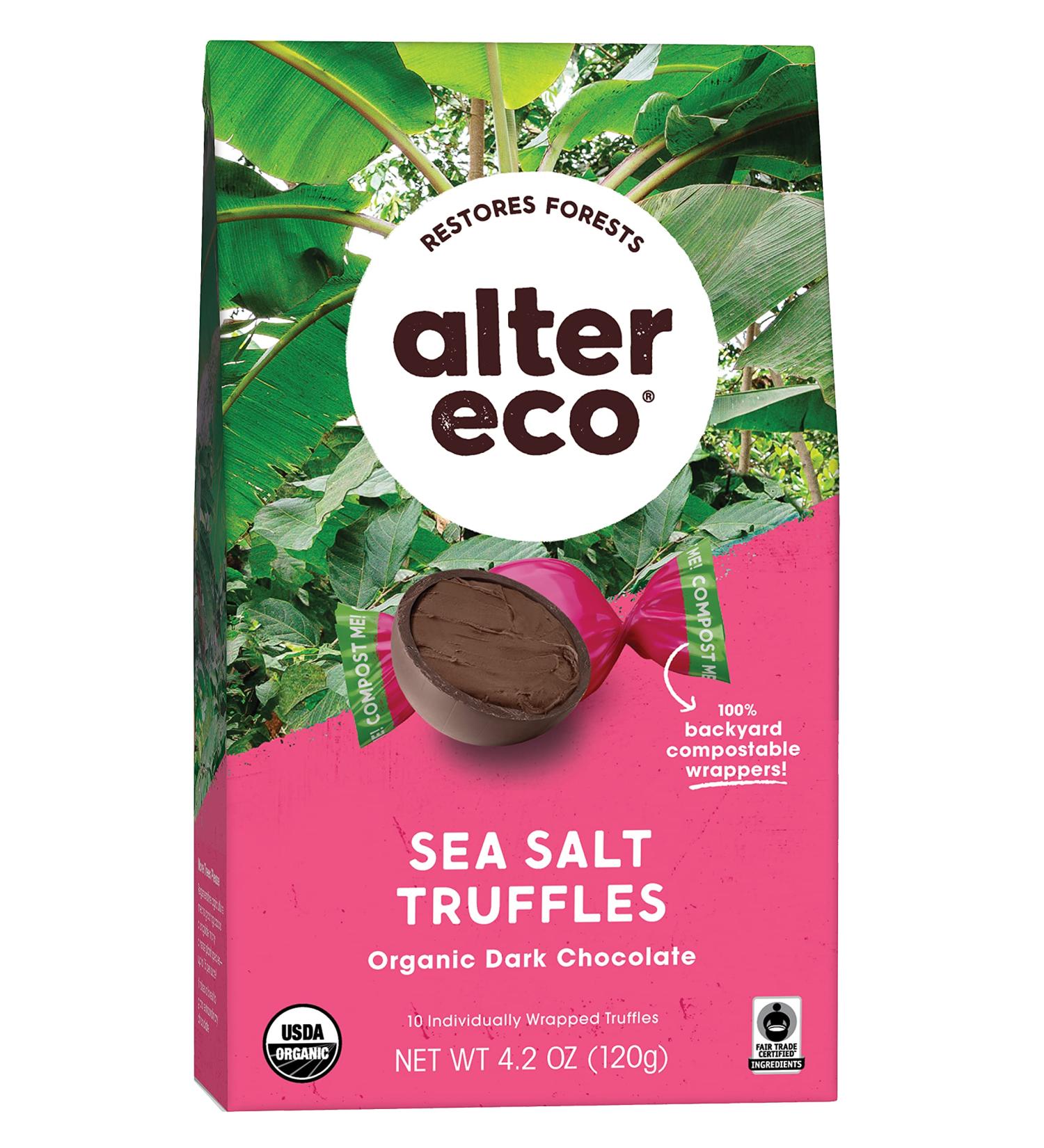Alter Eco Organic Sea Salt Truffles - Dark Chocolate 4.2 oz | Gourmet Treats - Buy Online on GoSupps.com