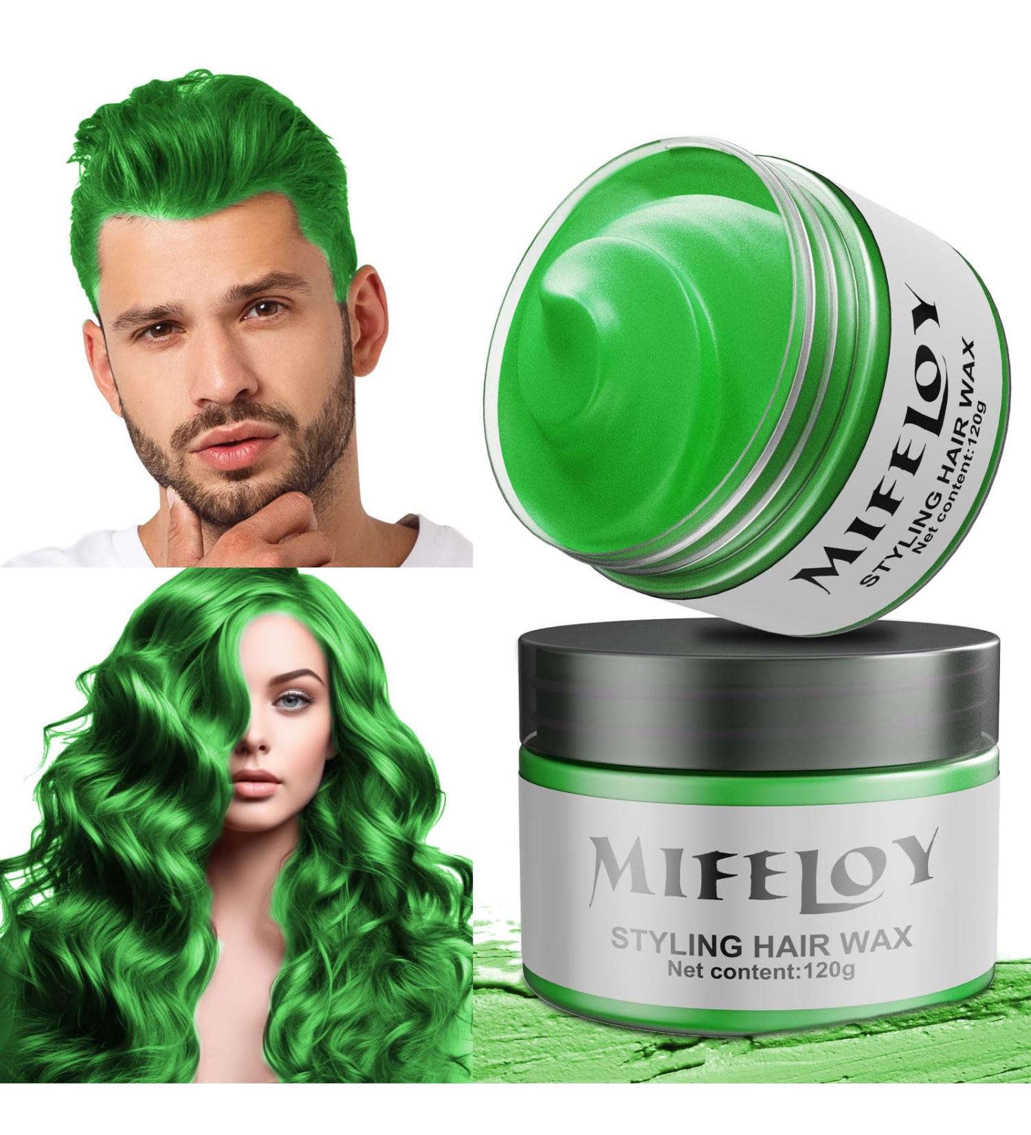 4.23 oz Green Temporary Hair Tint - Unisex Instant Color Cream Mud | 120g Hair Wax for Party Cosplay Halloween & Christmas - Buy Online on GoSupps.com