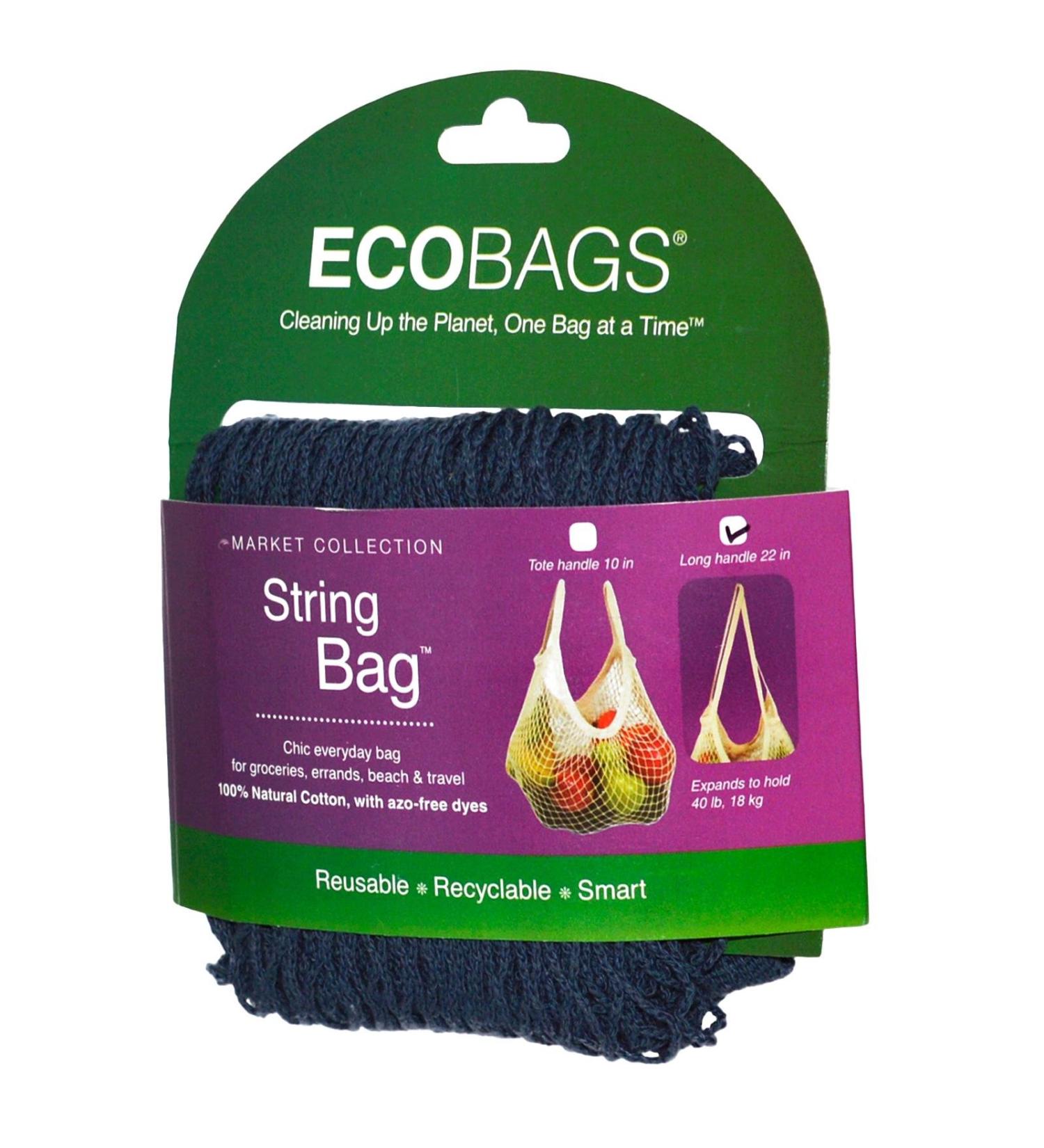 ECOBAGS Market Collection String Bag Long Handle 22 in Storm Blue 1 Bag