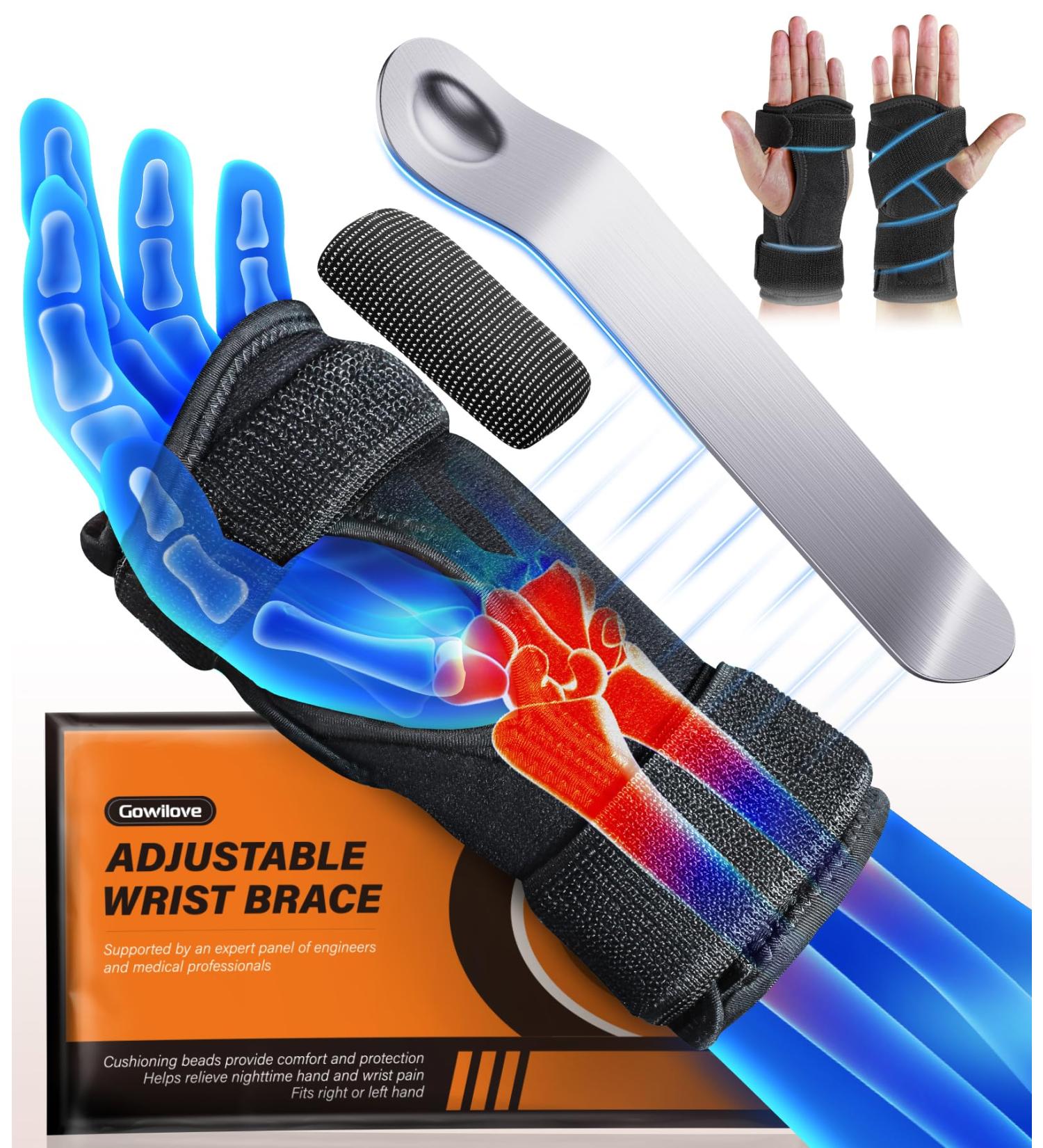 Carpal Tunnel Wrist Brace with Magnetic Therapy | Adjustable Support Splint for Arthritis & Tendonitis | Night Hand Brace for Pain Relief - Fits Left & Right Hand - Buy Online on GoSupps.com