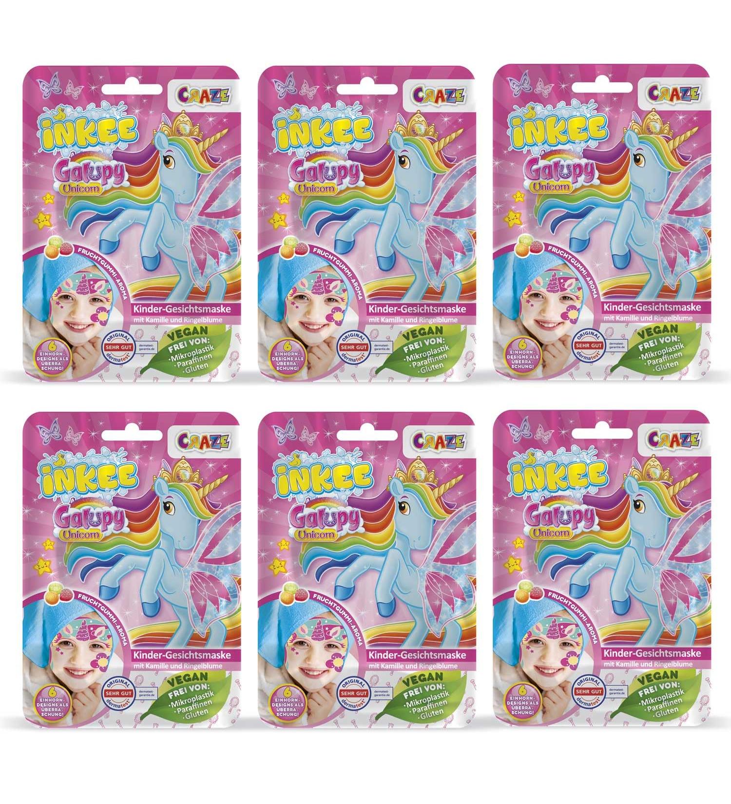 Galupy Unicorn Children's Face Mask 6-Pack | Moisturizing Cloth Masks with Fruit Aroma & Natural Extracts - Ideal for Girls - Buy Online on GoSupps.com