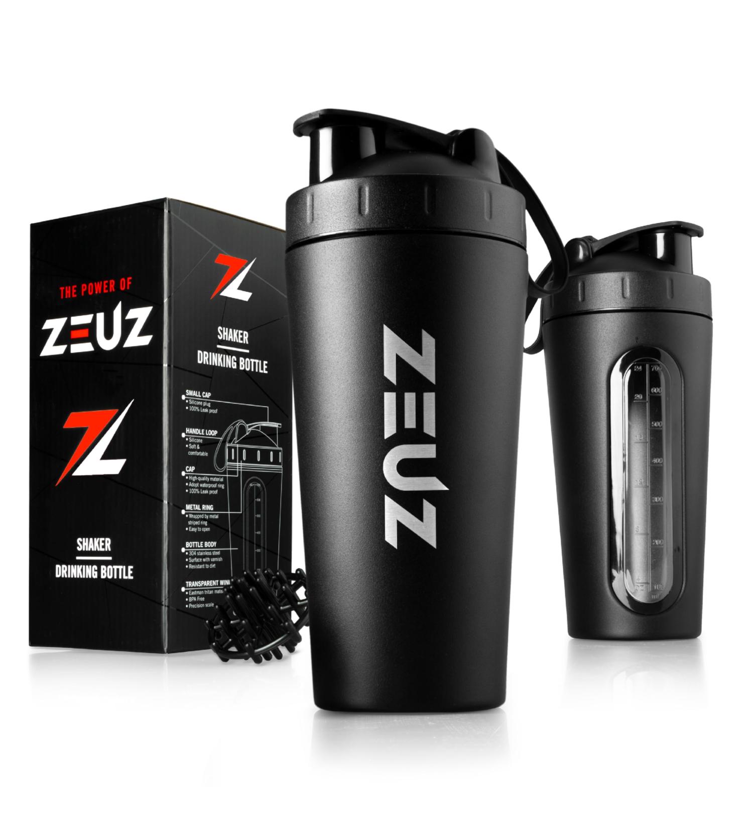 ZEITION Stainless Steel Protein Shaker - 700ml BPA-Free Sport & Fitness Bottle for Smoothies Crossfit & Training - Buy Online on GoSupps.com
