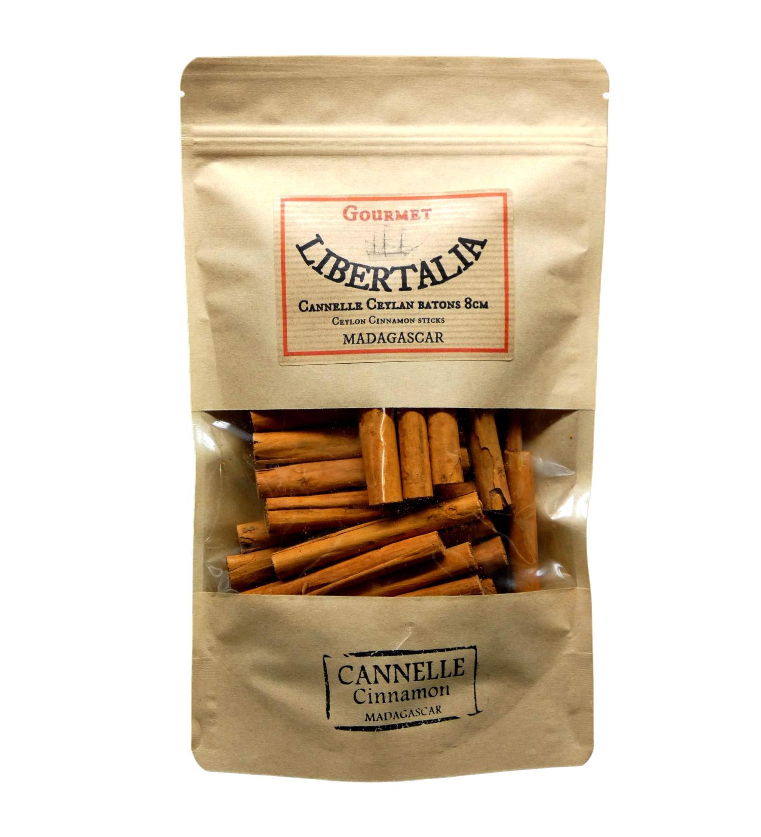 Cinnamon sticks called Ceylon 8 cm 100 g. Origin Madagascar “Sustainable Agriculture”