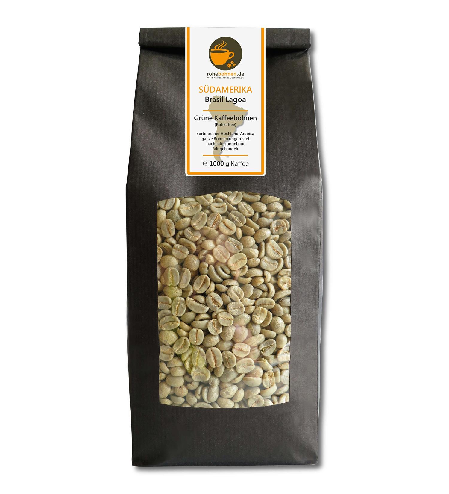 Green coffee - Green highland coffee Brasil Lagoa (green coffee beans 1000g) 1 kg (1 pack)