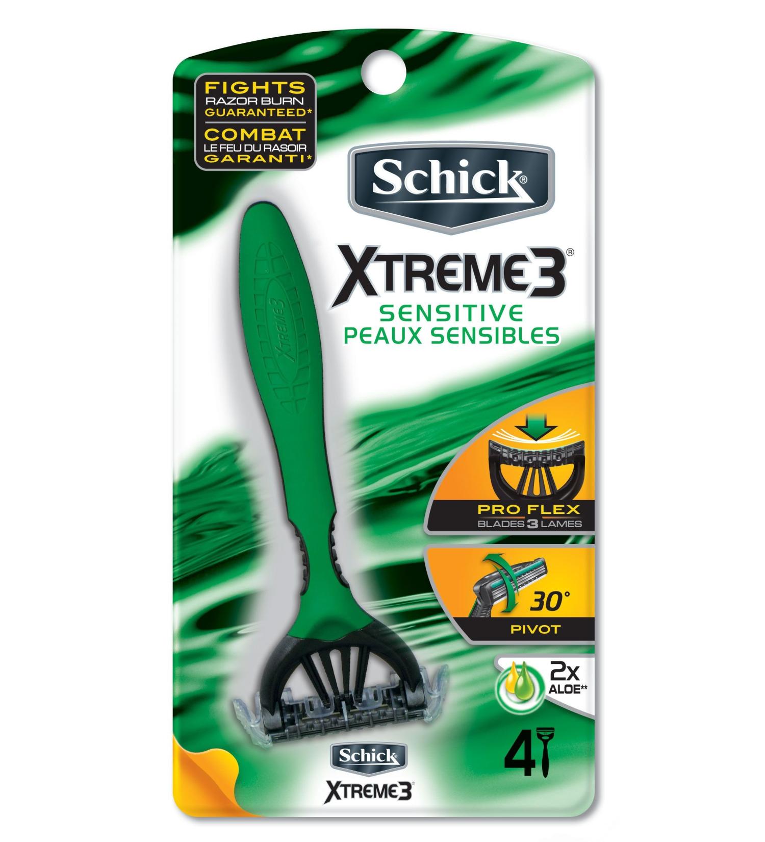 Buy Schick Xtreme 3 Sensitive Razors - 4 Pack for Sensitive Skin | International Shipping Available - Buy Online on GoSupps.com