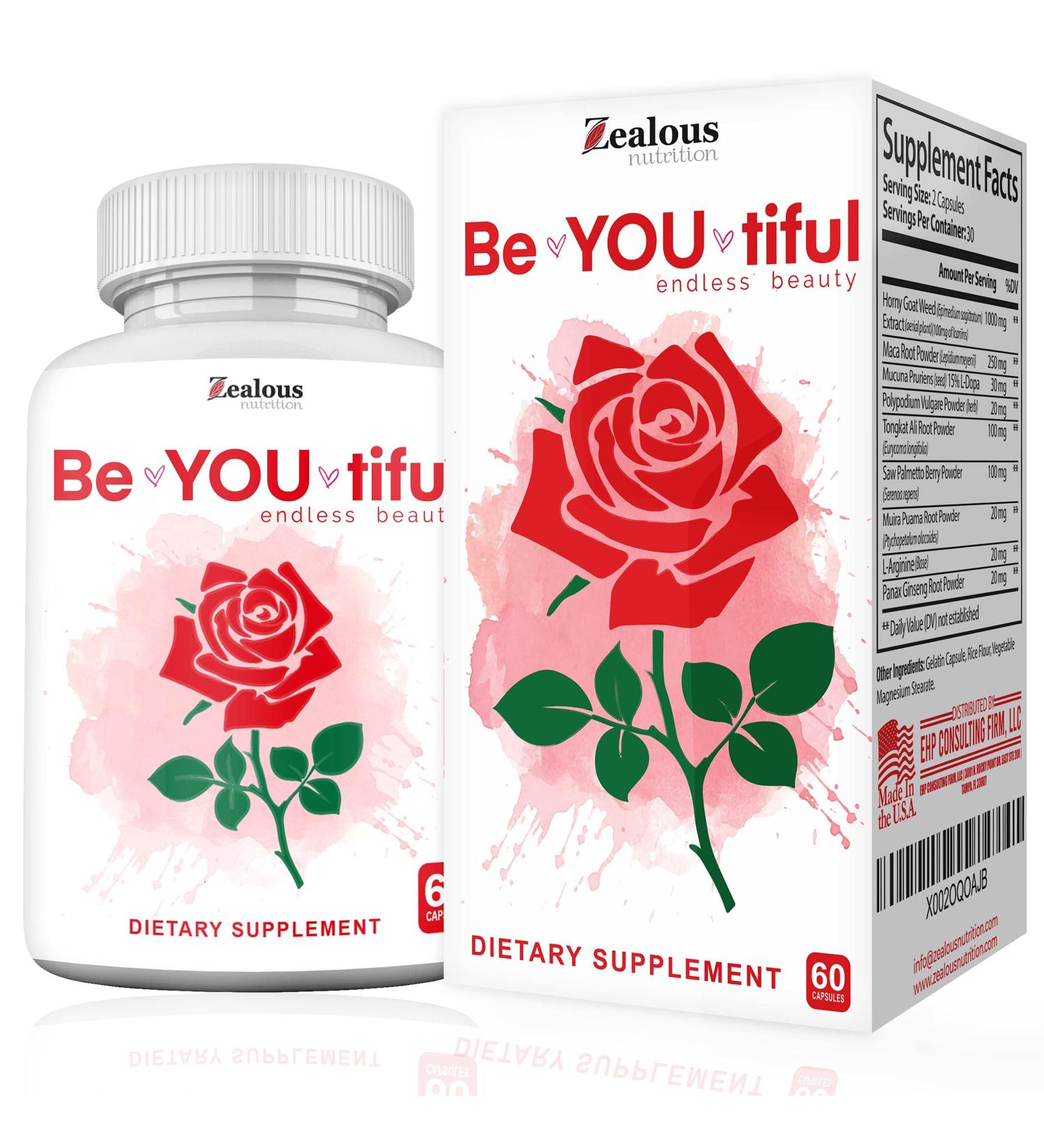 Female Enhancement Pills 10X RX Vitality Blend with Hormone Balance - Drive Booster, Desire Effects & Energy for Women - Natural Panax Ginseng, Muira Puama, Mucuna Pruriens - 60 Caps - Buy Online on GoSupps.com