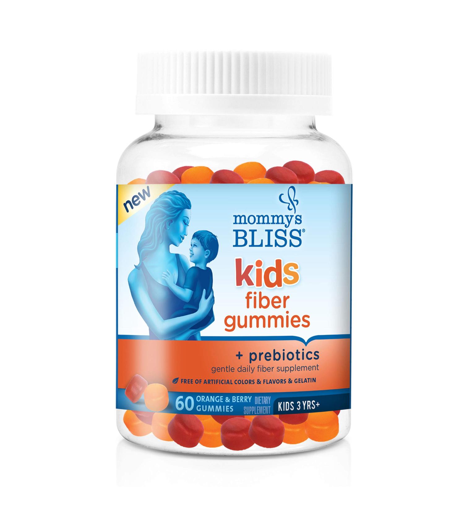 Mommy's Bliss Kids Fiber Gummies with Prebiotics - Orange & Berry, 60 Gummies for Ages 3+ - Buy Online on GoSupps.com
