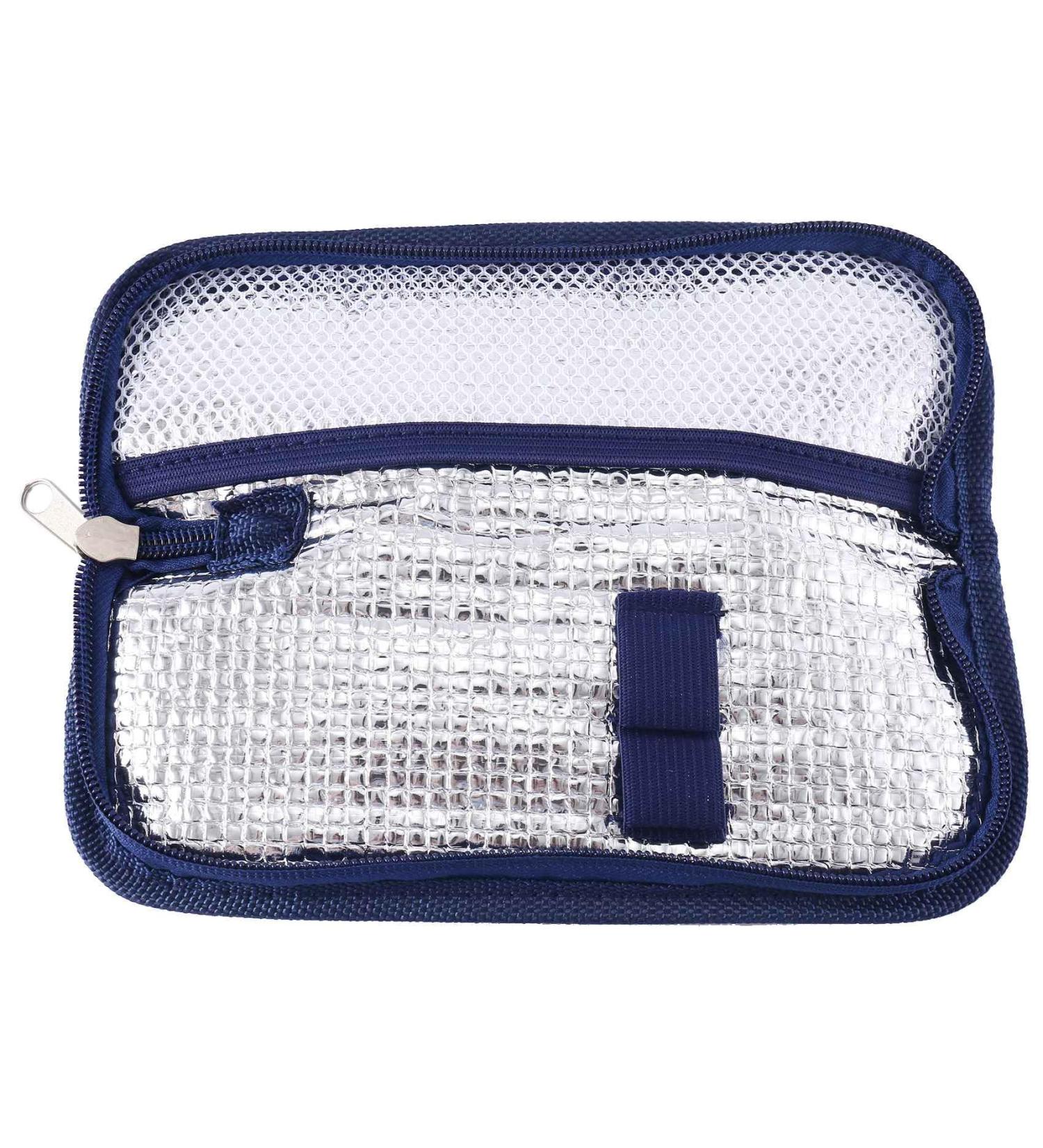 Pasuihcay Portable Insulin Cooler Bag Diabetic Insulin Travel Case Cooler Pill Box Aluminum Foil Ice Bag (Navy Blue) - Buy Online on GoSupps.com