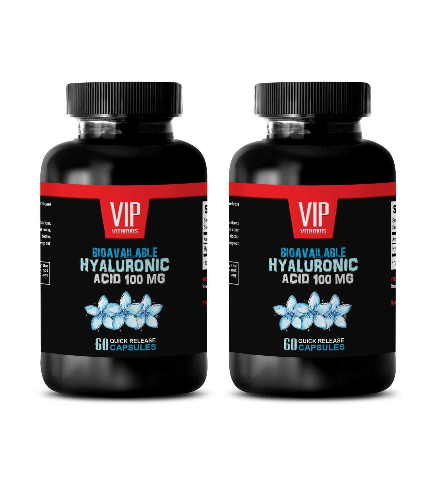 Hyaluronic Acid 100mg Supplement - Promotes Skin Hydration, Joint Health, and Anti-Aging - 120 Capsules - Buy Online on GoSupps.com