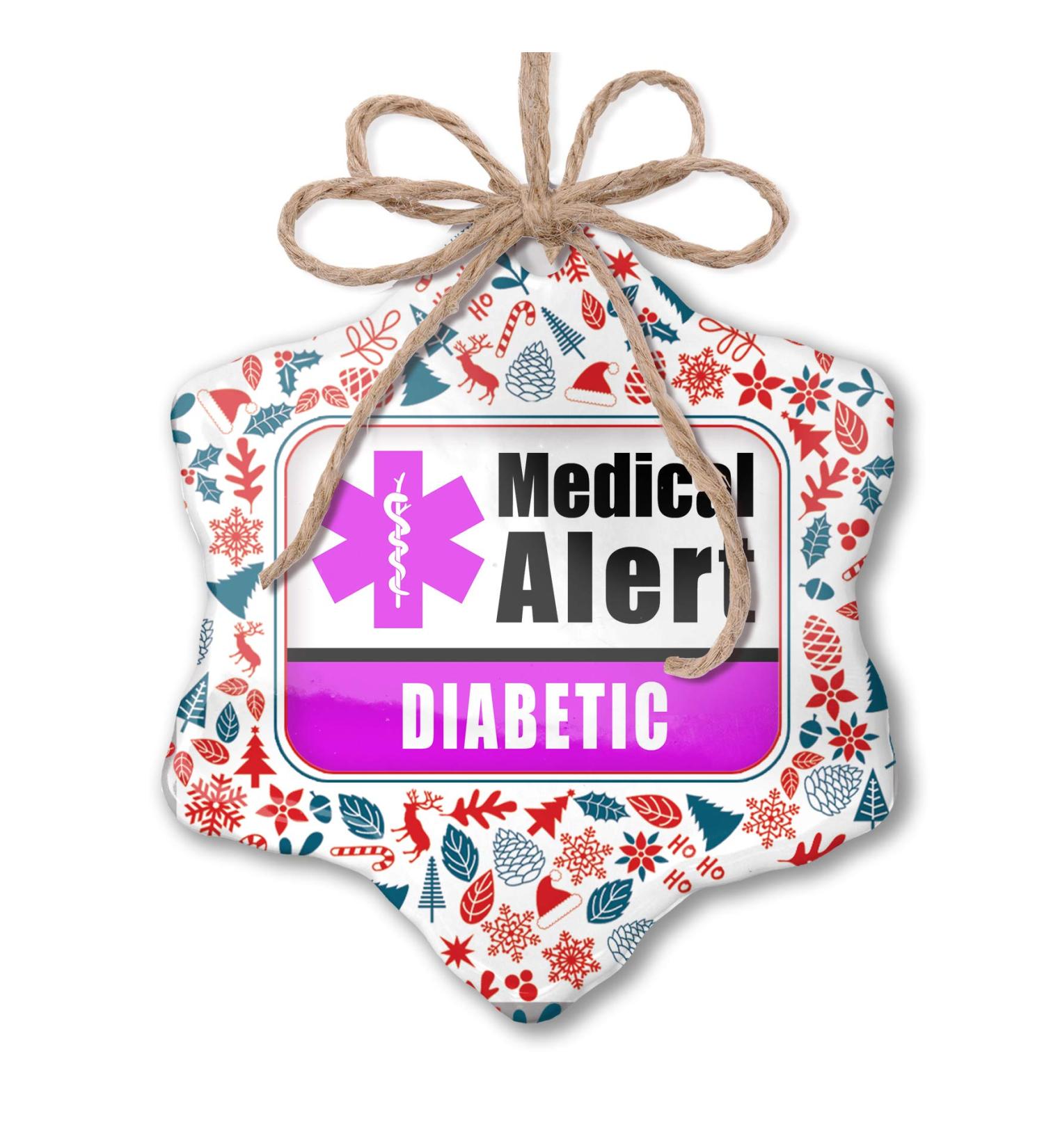 NEONBLOND Medical Alert Christmas Ornament - Purple Diabetic Red White Blue Xmas - Buy Online on GoSupps.com