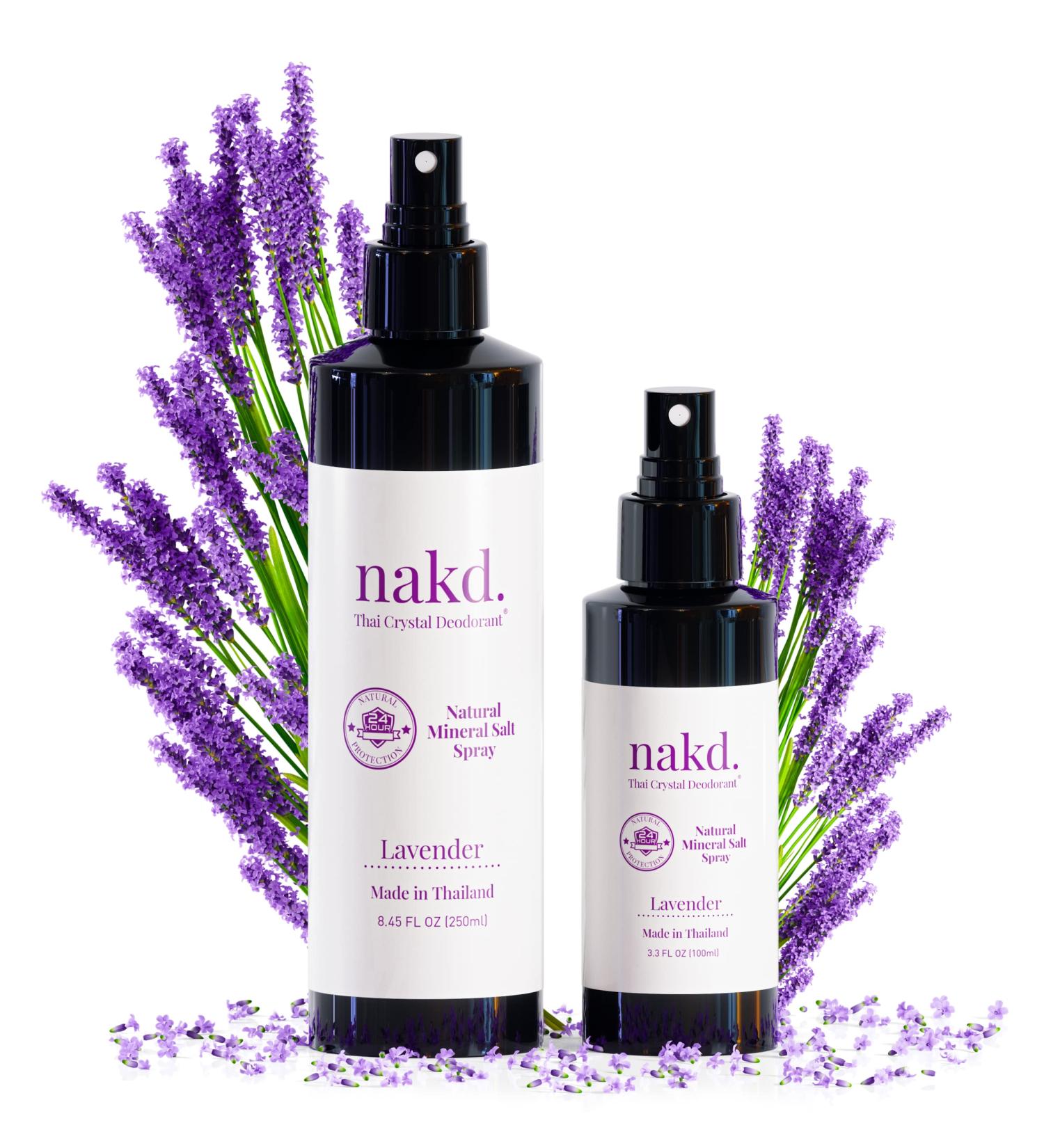 Thai Crystal Deodorant Spray Combo Pack - Lavender Scent, 2 Salt Deodorant Sprays, 8.45oz & 3.3oz - Aluminum Free for Women, Men & Teens - Buy Online on GoSupps.com