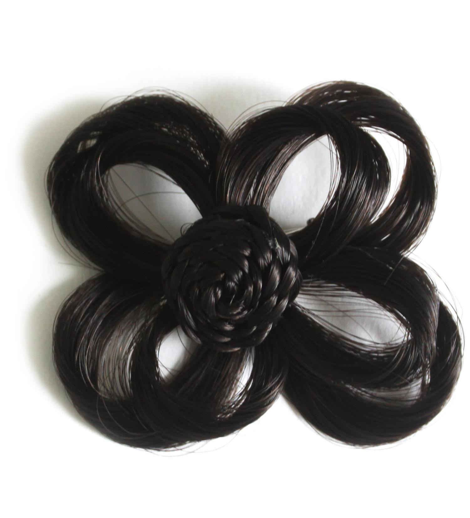 Love Hair Extensions Flower on Crocodile Clip Color 2 - Dark Brown 1 Pack (1 x 1 Piece)