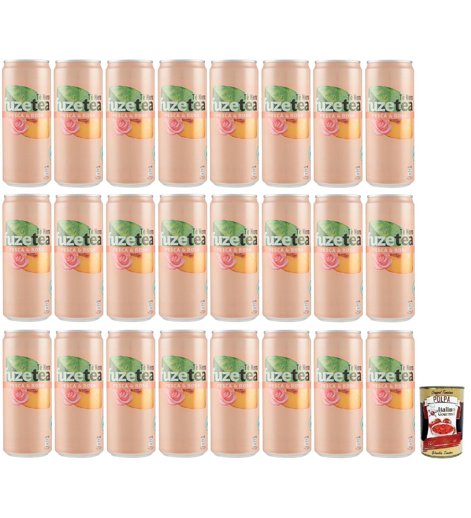  Italian Gourmet E.R. Fuze Tea Pesca Pack of 24 disposable tins of 330ml + 400g - Buy Online on GoSupps.com
