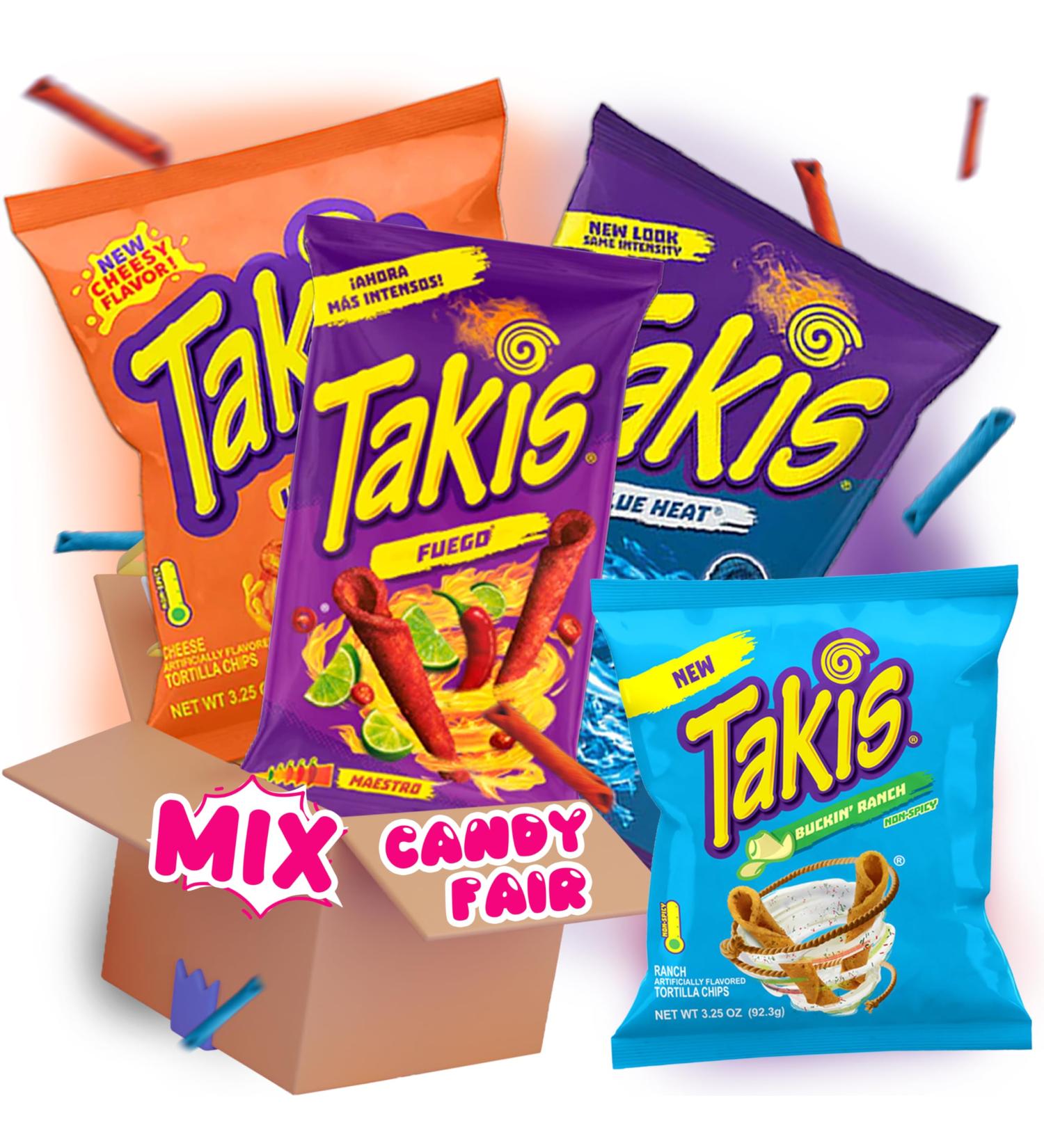  WASHYS Takis Chips 4-Pack Large Sample Boxes: Takis Blue Heat (92.3g) Takis Fuego (100g) Takis Intense Nacho (92g) Takis Dragon Sweet Chili (92g) perfect for trying and gifting - Buy Online on GoSupps.com