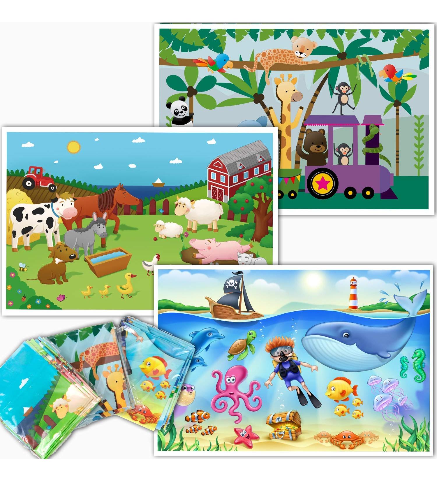 HomeWorthy Disposable Baby Placemats - Adorable Animal Designs - 40 Pack, Stick-on for Restaurants - Buy Online on GoSupps.com