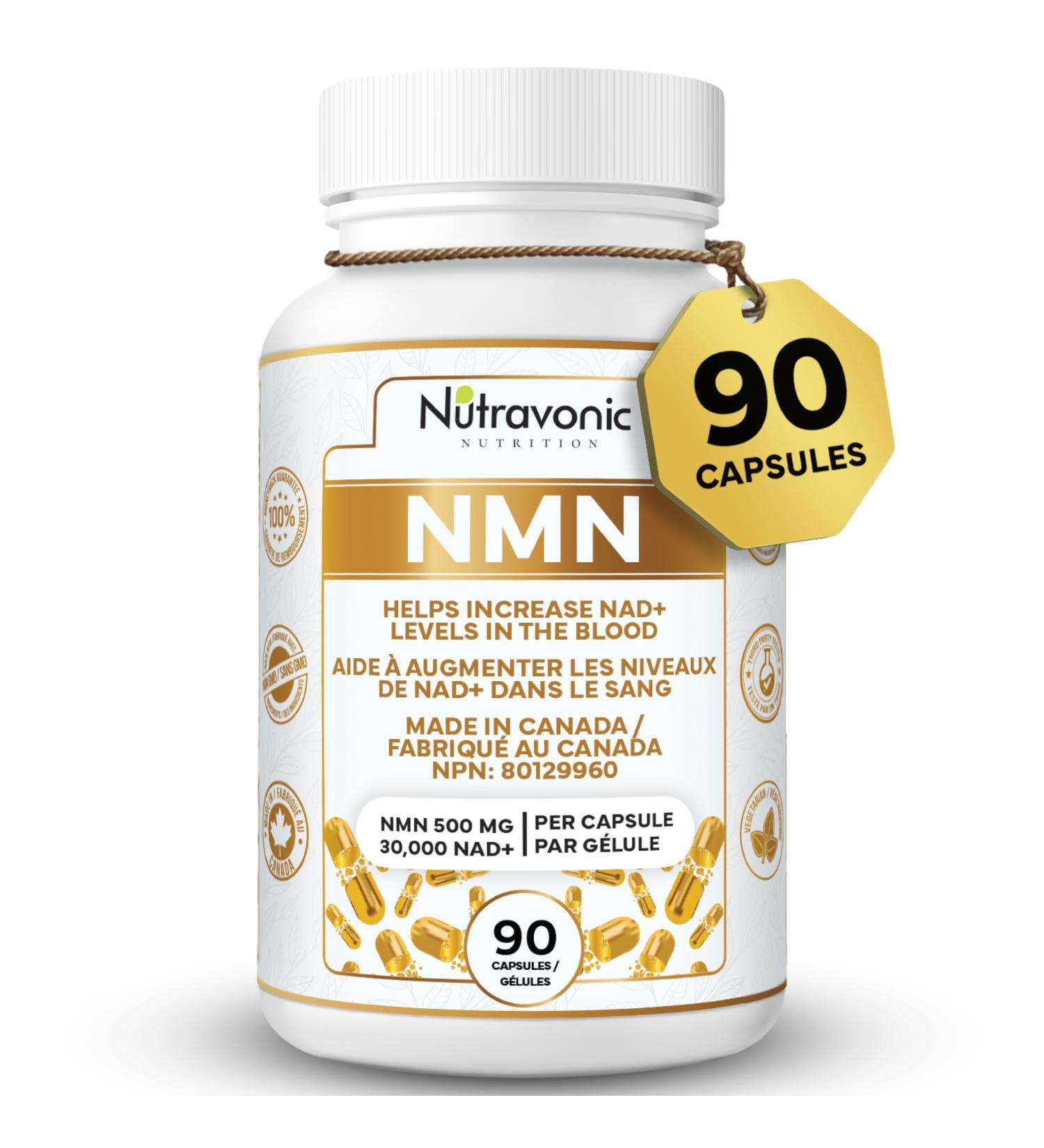 New! Nutravonic NMN Ultra High Purity 500 mg per Capsule - Industry Highest 30 000 NAD + 99% NMN - NAD+ Boost - NMN Nicotinamide Mononucleotide Supplement. Support Celluluar Health. Increase Blood NAD + Levels Cofactor of Cellular Energy Metabolism. Maint - Buy Online on GoSupps.com