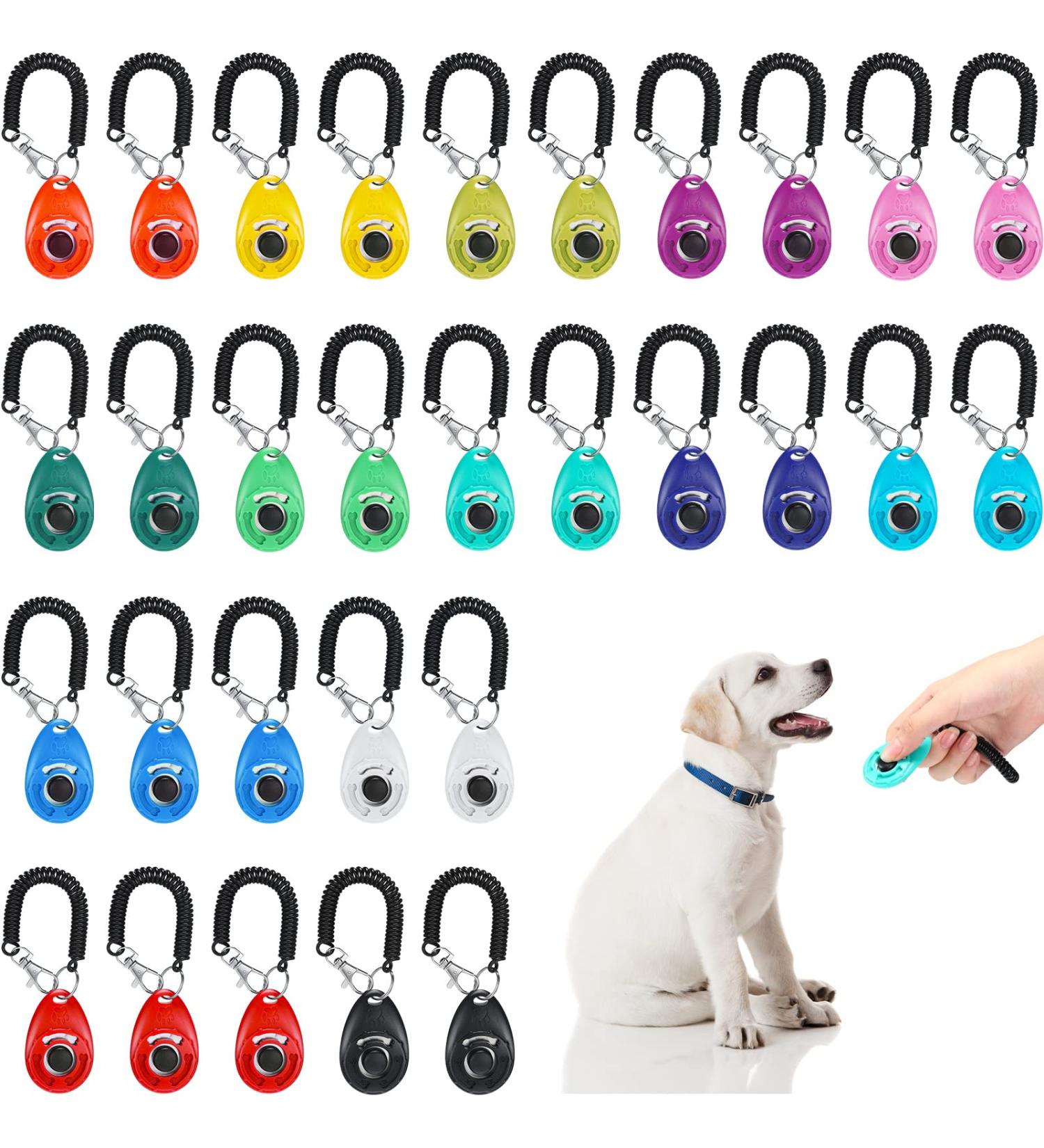 30 Pcs Dog Training Clicker Pet Training Clicker with Wrist Strap Dog Clicker Cat Clicker Pet Clicker Bird Clicker Puppy Training Supplies for Dogs Cats Horses Birds Behavioral Training Accessories - Buy Online on GoSupps.com