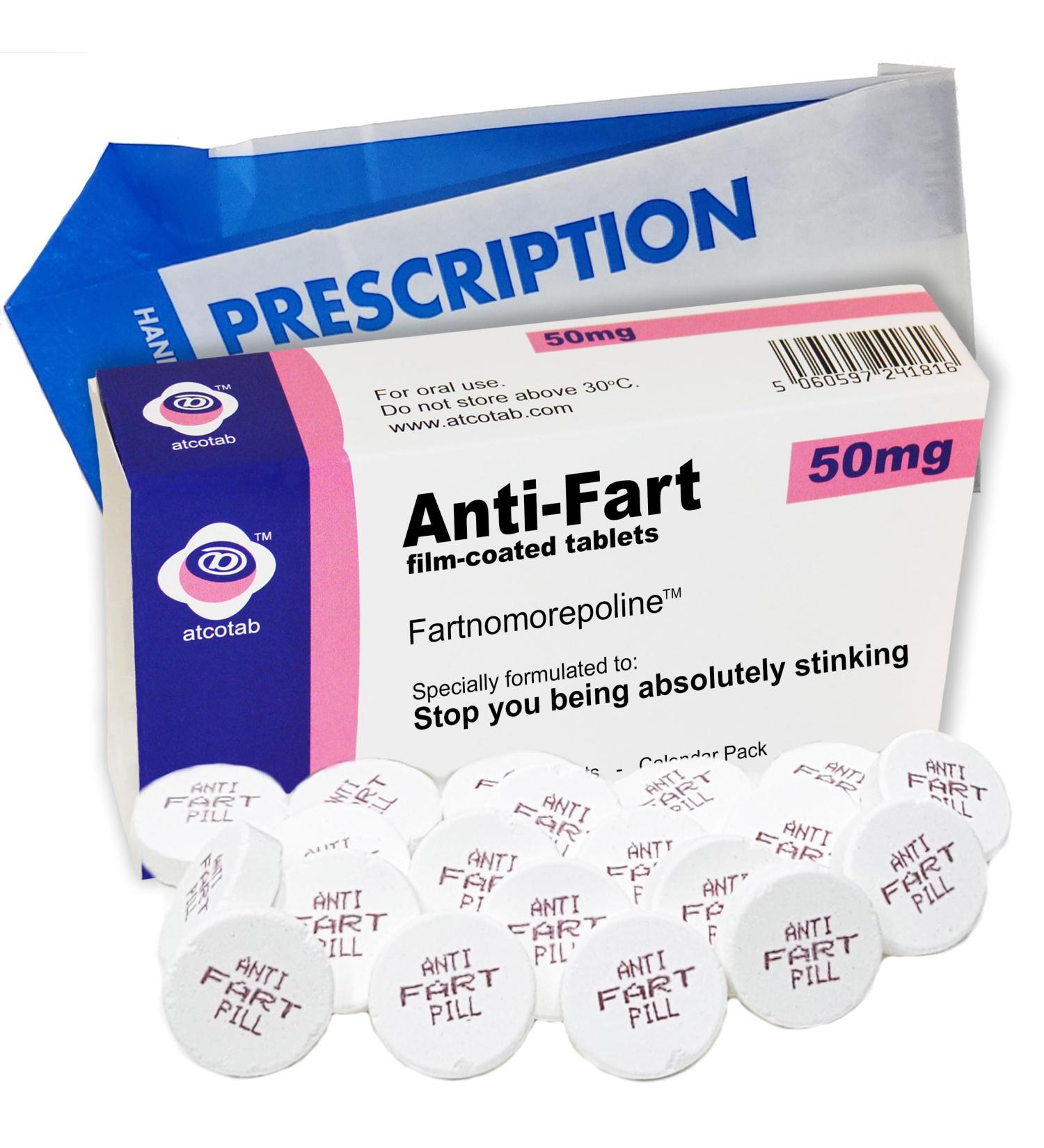 Anti Fart Joke Pill Box of Sweets - Xmas Gift Prank Birthday Card wrapper Unusual April Fools Secret Santa 40th 50th 60th 21st Rude Mens Ladies Him Her Boss - Buy Online on GoSupps.com