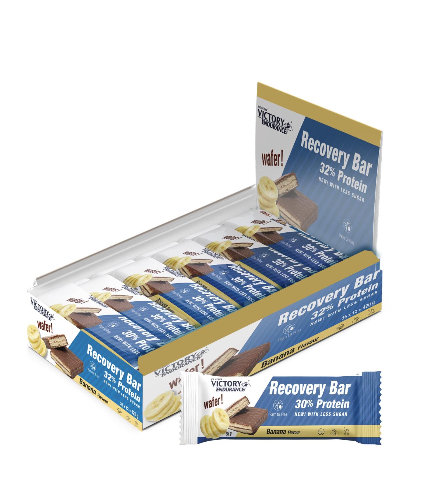 Victory Endurance Recovery Bar - Banana Flavour. (12x35g) Chocolate Coated Wafer Bar for Post-Training Recovery with 32% Proteins 12 x 35 G BANANA - Buy Online on GoSupps.com
