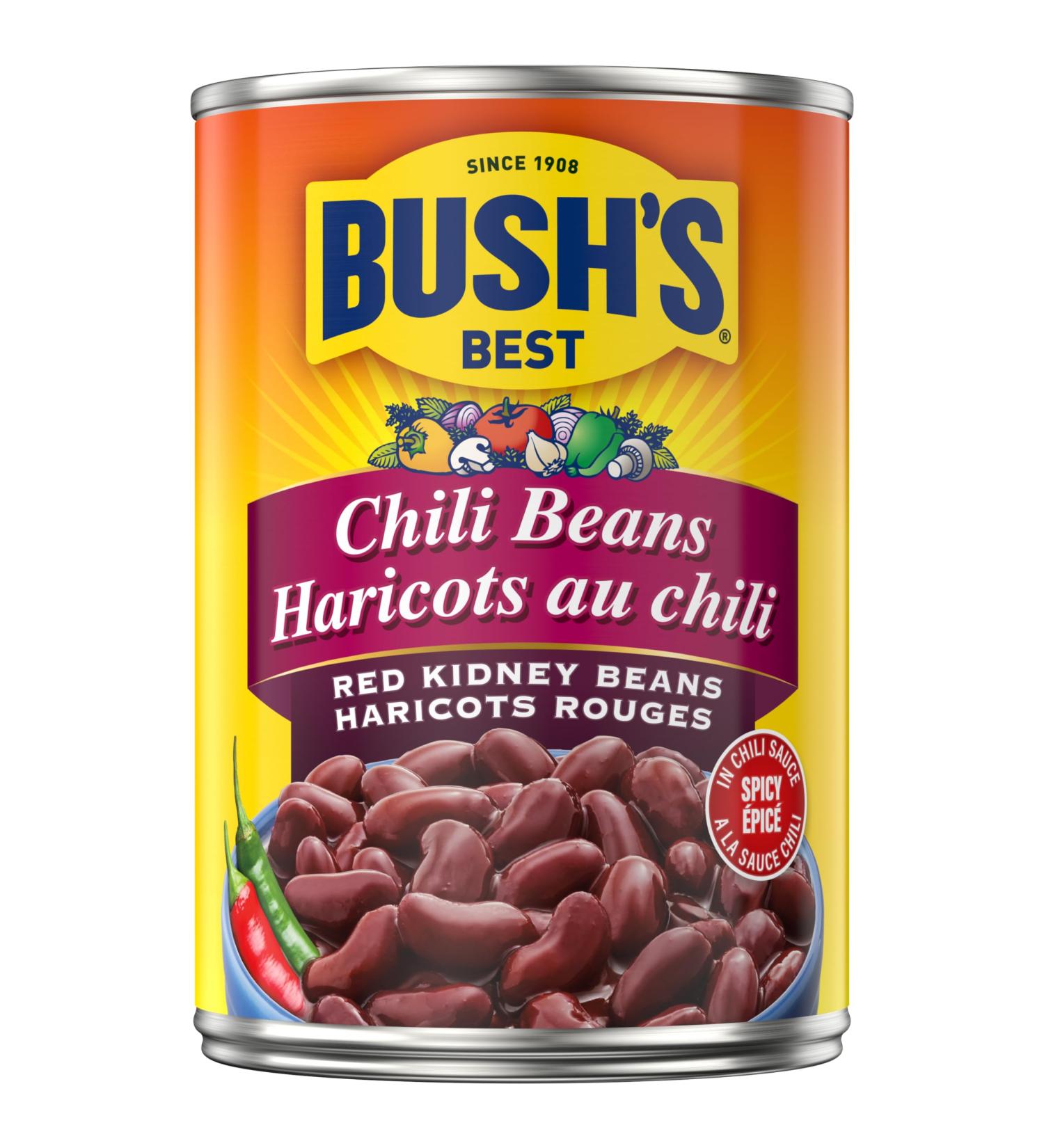 Bush's Best Dark Red Kidney Beans in Spicy Chili Sauce - Buy Online on GoSupps.com
