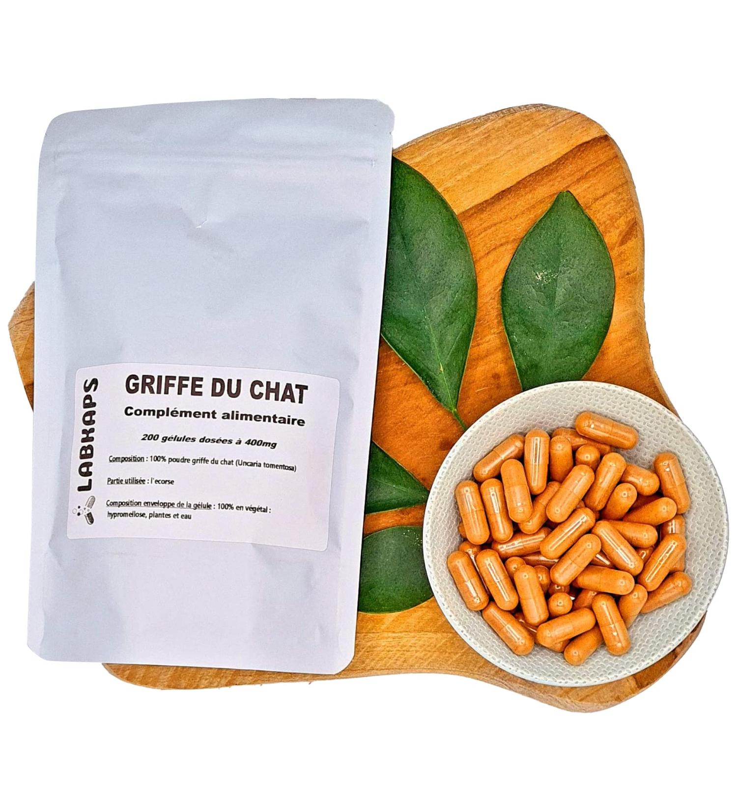 Cat Claw 200 Capsules with a Strength of 500 mg 100% Vegetable Shell - Food Supplement