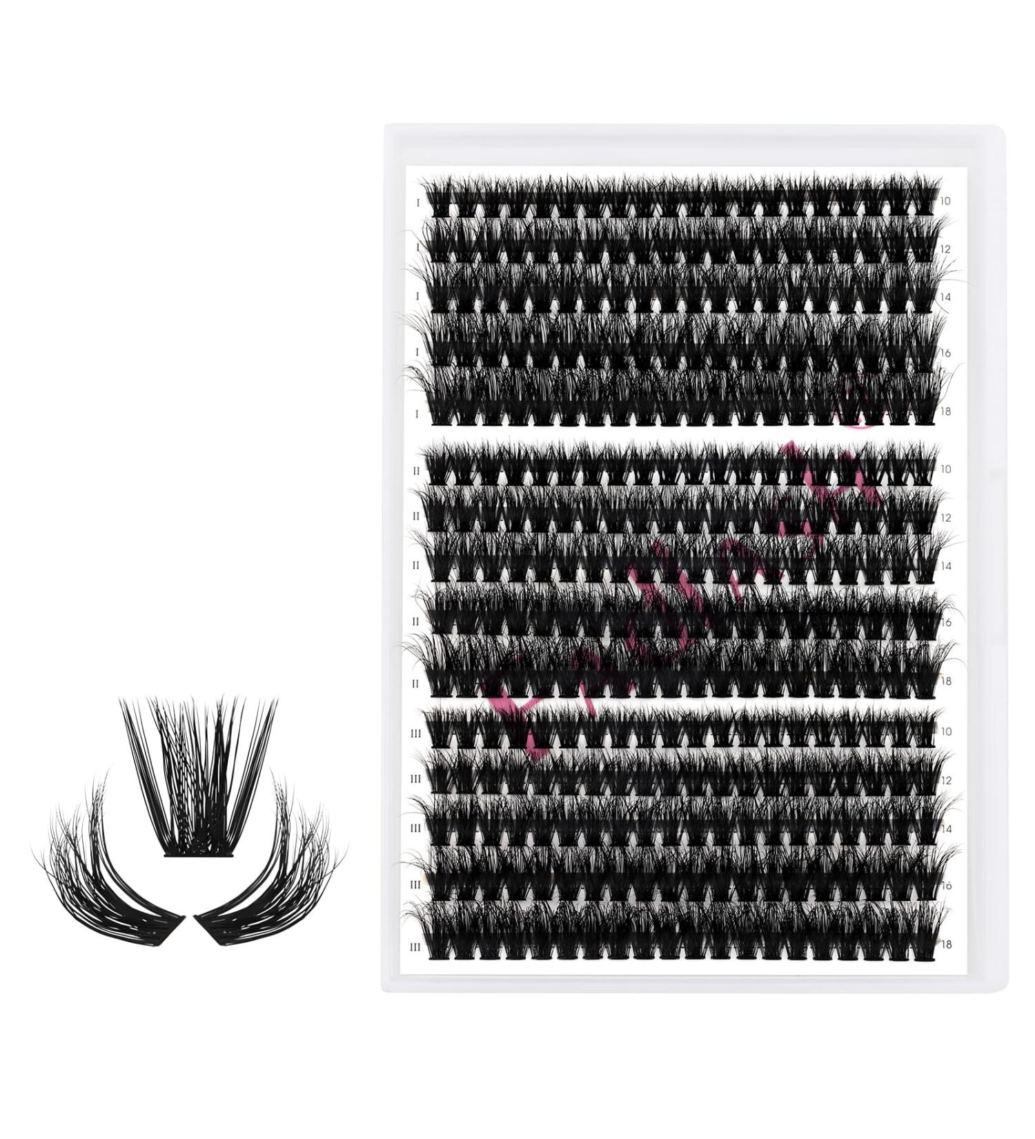Fadlash Individual Eyelash Clusters - 300 B schel 0.07d 10-18mm 60D Effect | DIY Volume Extensions for Home Use - Buy Online on GoSupps.com