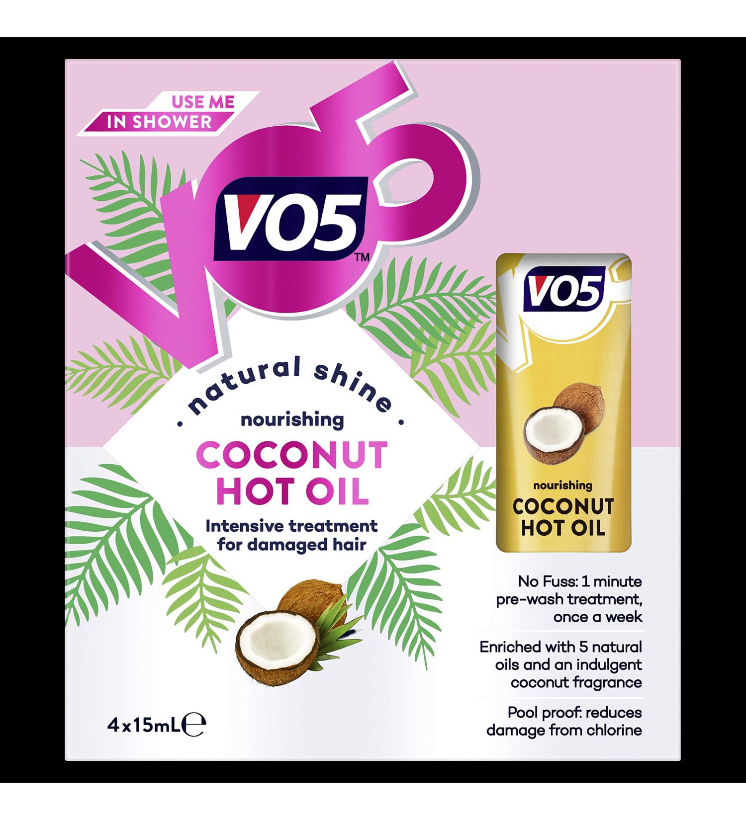 Vo5 Nourishing Coconut Hot Oil Treatment - 4 Pack (15ml Each) for Damaged Hair | Restore Shine & Strength - International Shipping Available - Buy Online on GoSupps.com
