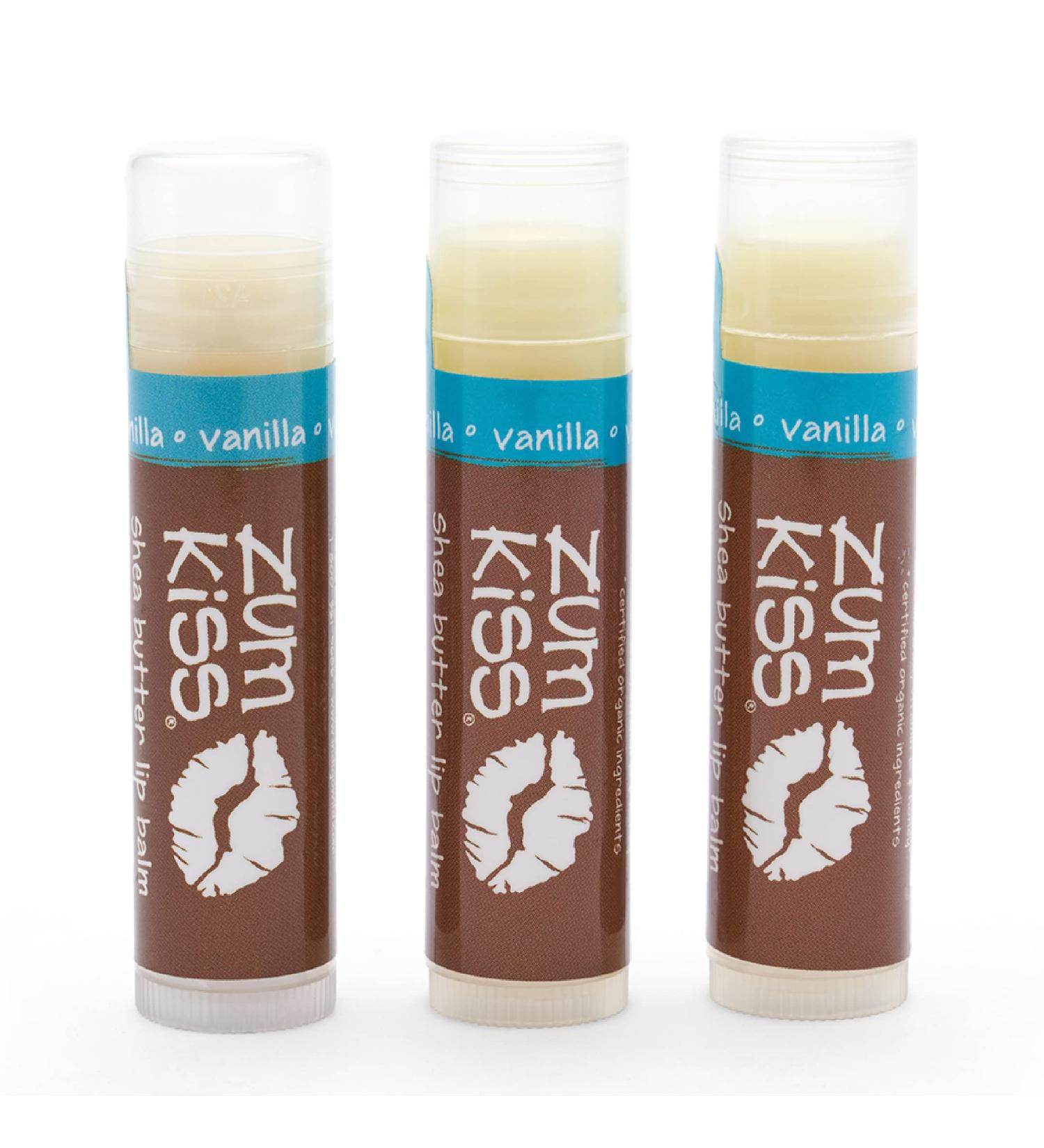 Zum Vanilla Kiss Stick (Pack of 3) - Organic Lip Balm with Sunflower Seed Oil, Shea Butter, and Vitamin E 0.15 oz - Buy Online on GoSupps.com