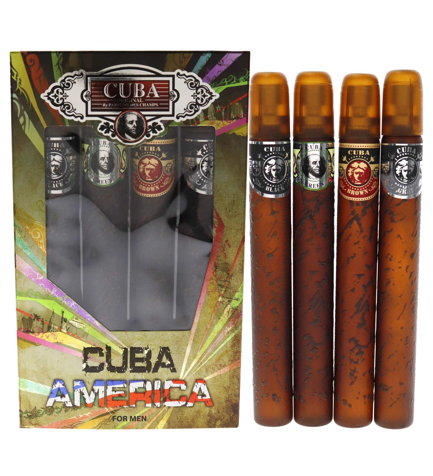 Cuba Cuba America Men 4 Pc Gift Set - 1.17oz EDT Spray Collection - Buy Online on GoSupps.com