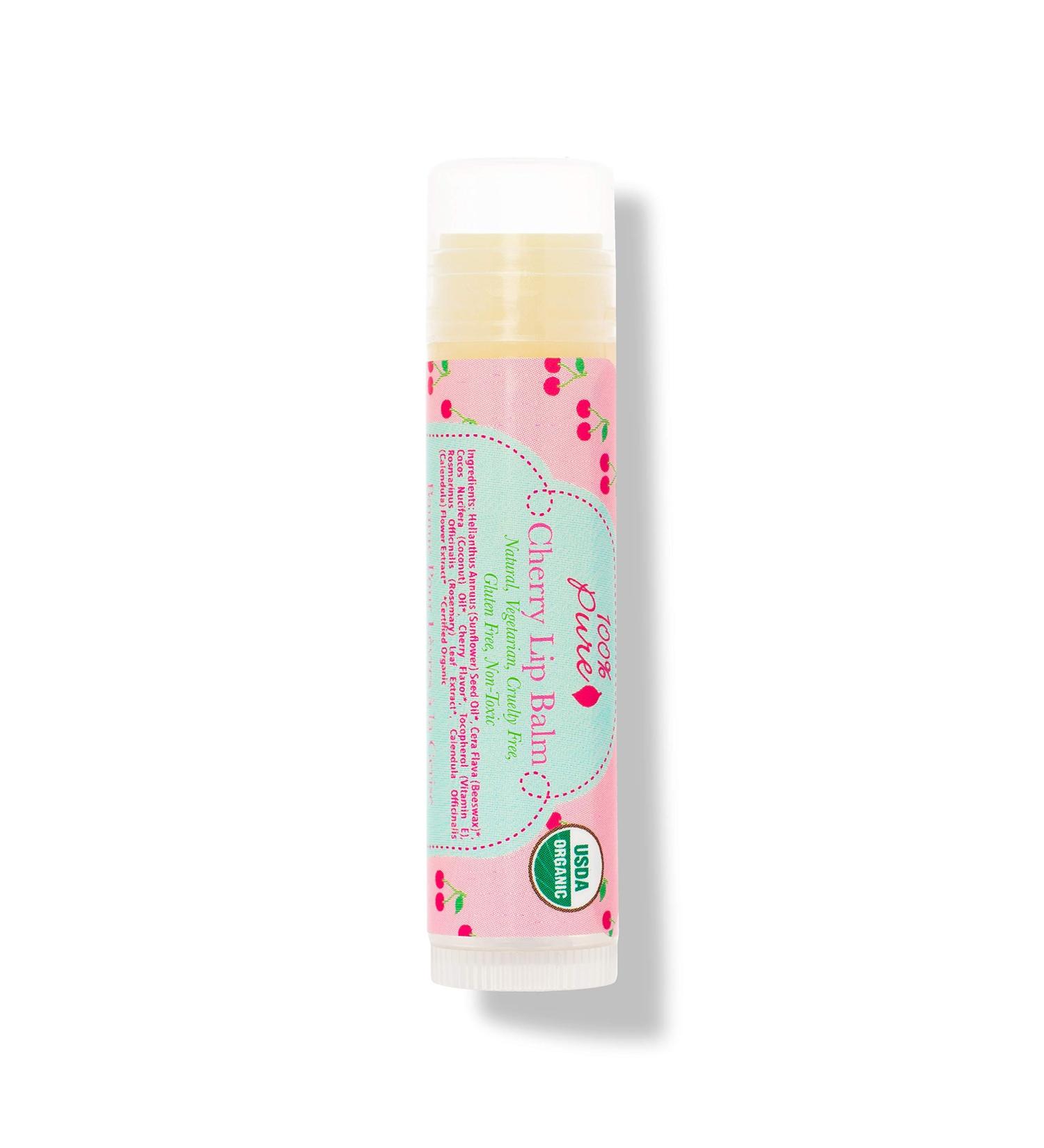 Organic Cherry Lip Balm - Moisturizing & Soothing for Dry Lips | Coconut Oil, Vitamin E, Natural Ingredients | 0.4 oz - Buy Online on GoSupps.com
