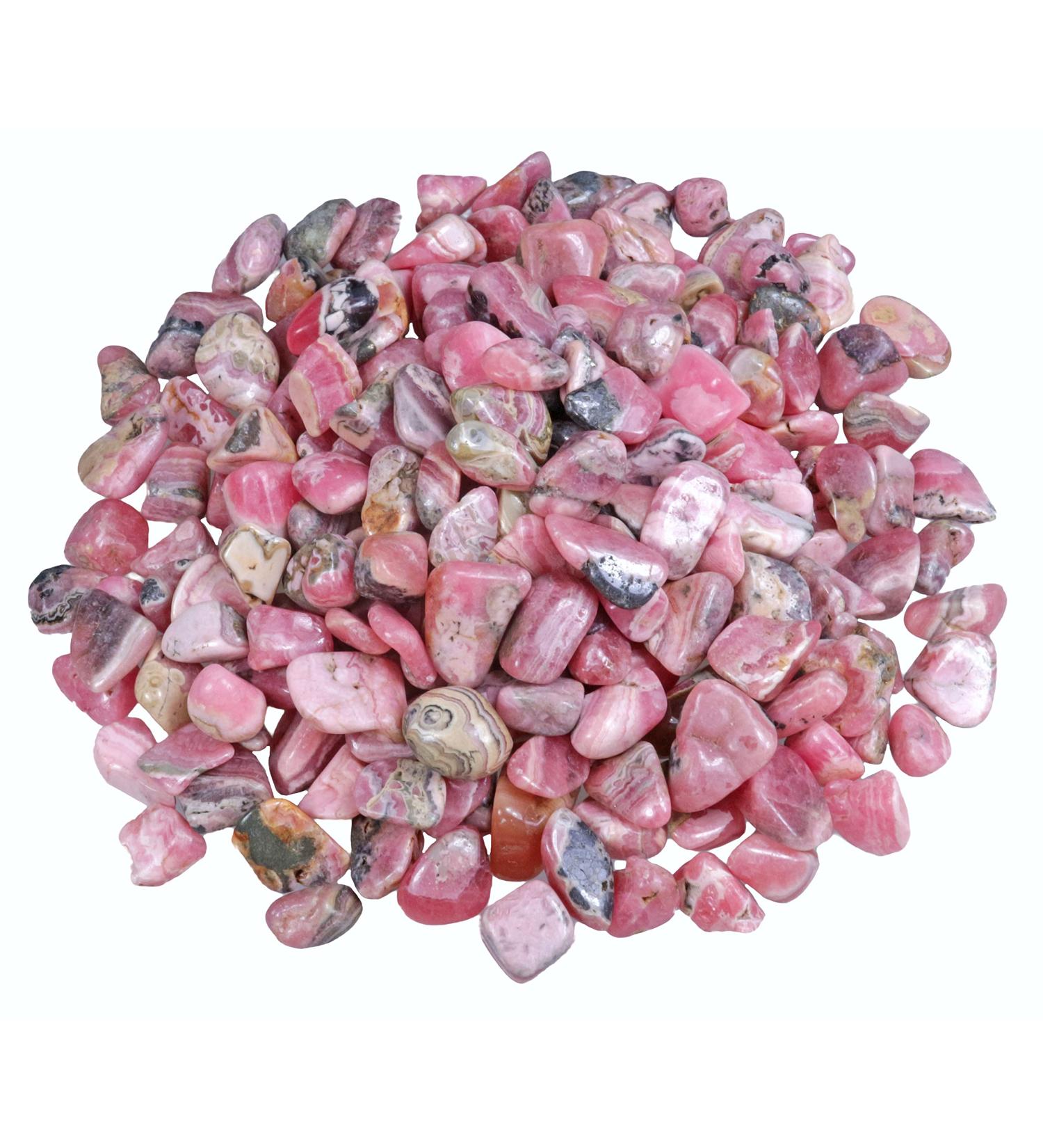 Rhodochrosite mini tumbled stones | Gemstone chips 100 grams | 10-18 mm diameter | Lebensquelle Plus
