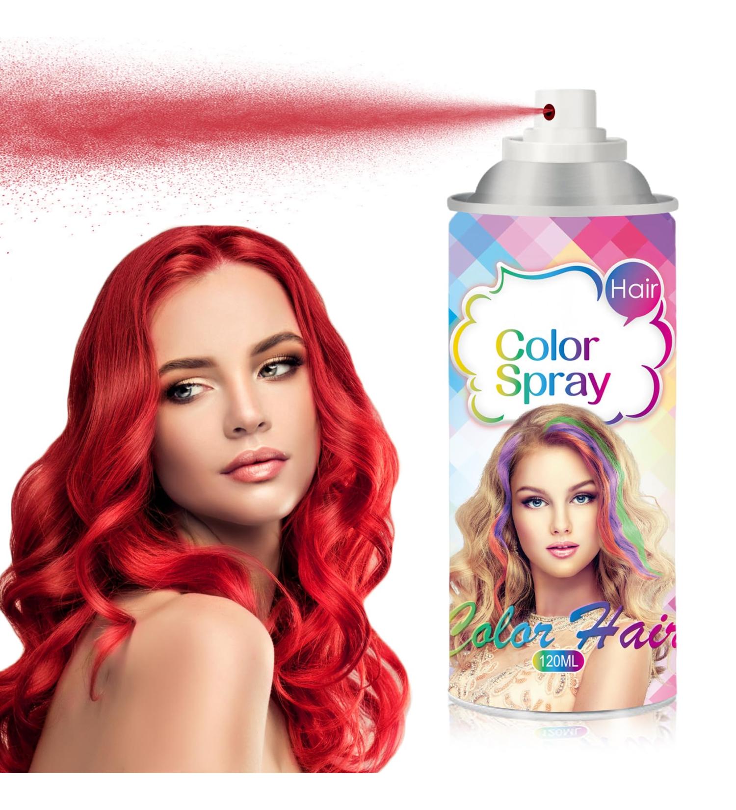 AIUEO Temporary Hair Color Spray Temporary Hair Dye 1-Day Washable Hair Color Spray Red Hair Spray for Christmas Party Halloween Cosplay-Fired Red 120 ml - Buy Online on GoSupps.com