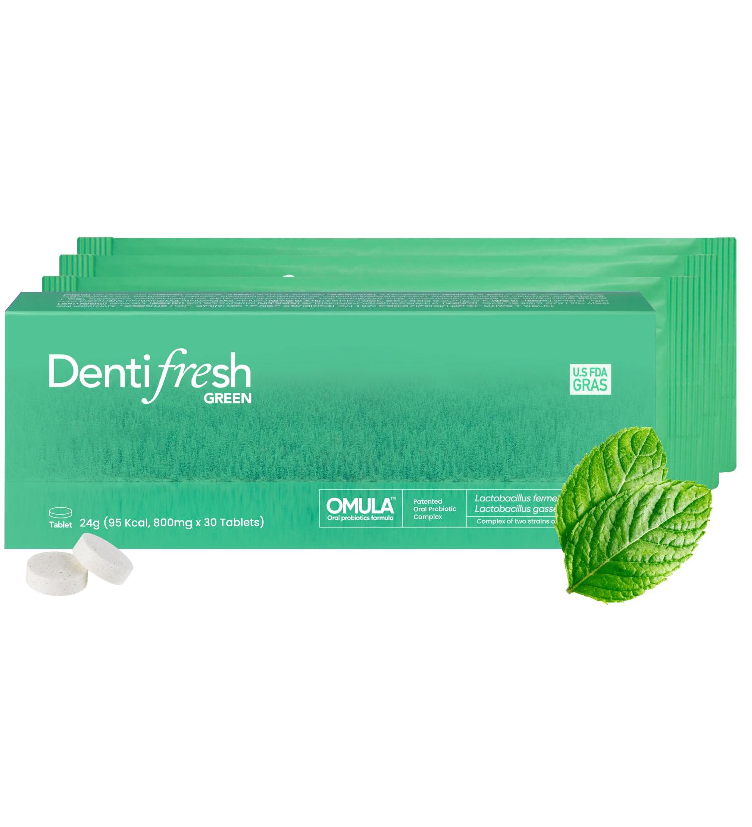 K-Nutra Dentifresh Green - Sugar Free Oral Probiotic Tablets for Bad Breath & Gum Health | 4 Billion CFU Mild Mint Flavor 30 Tablets - International Shipping Available - Buy Online on GoSupps.com