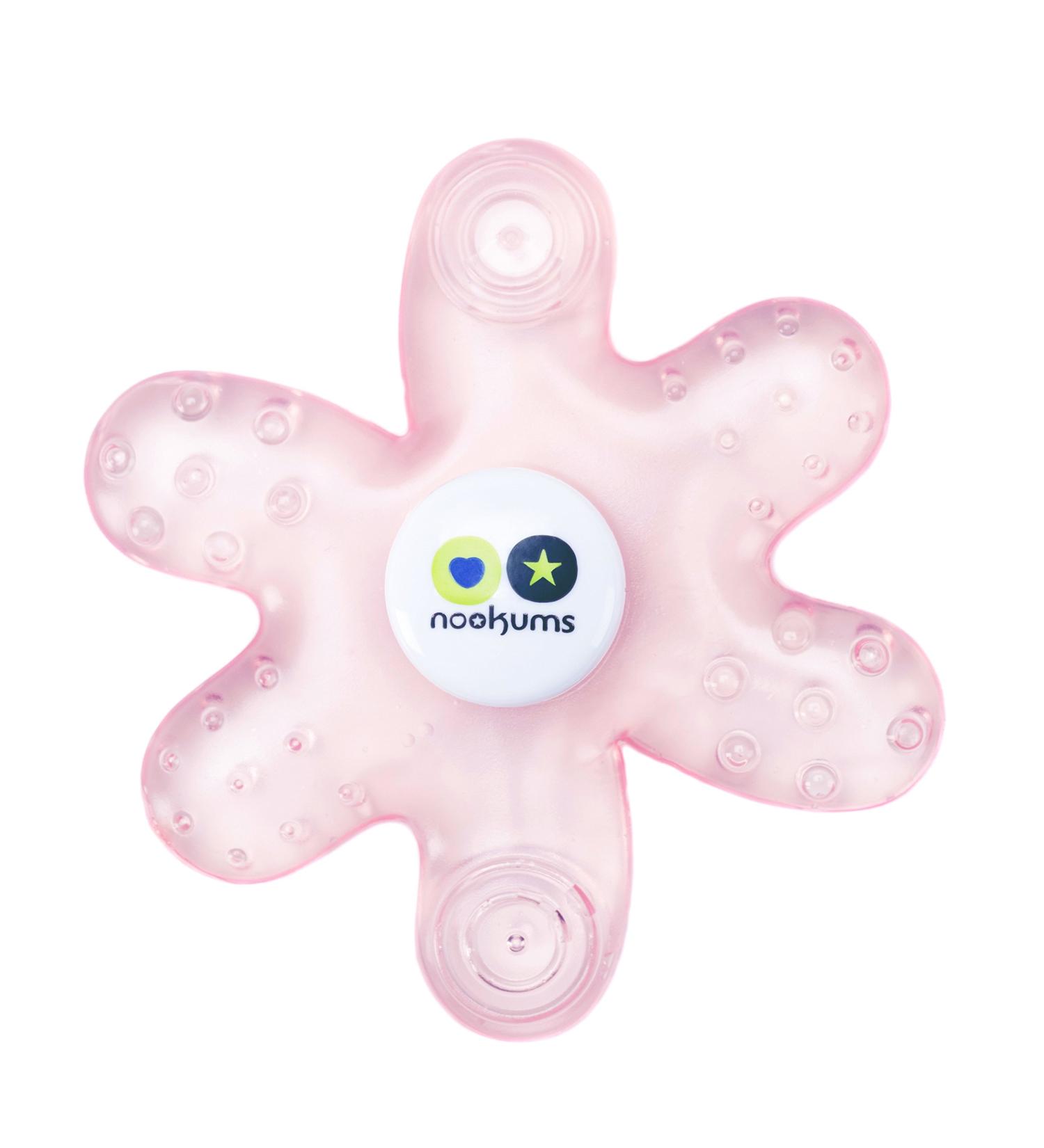 Nookums Cooling Teether - Promotes Healthy Oral Development | Compatible with Nookums Paci-Plushies | 100% Silicone, Sterilized Water | Fridge Safe | 6 Textures (Pink) - Buy Online on GoSupps.com